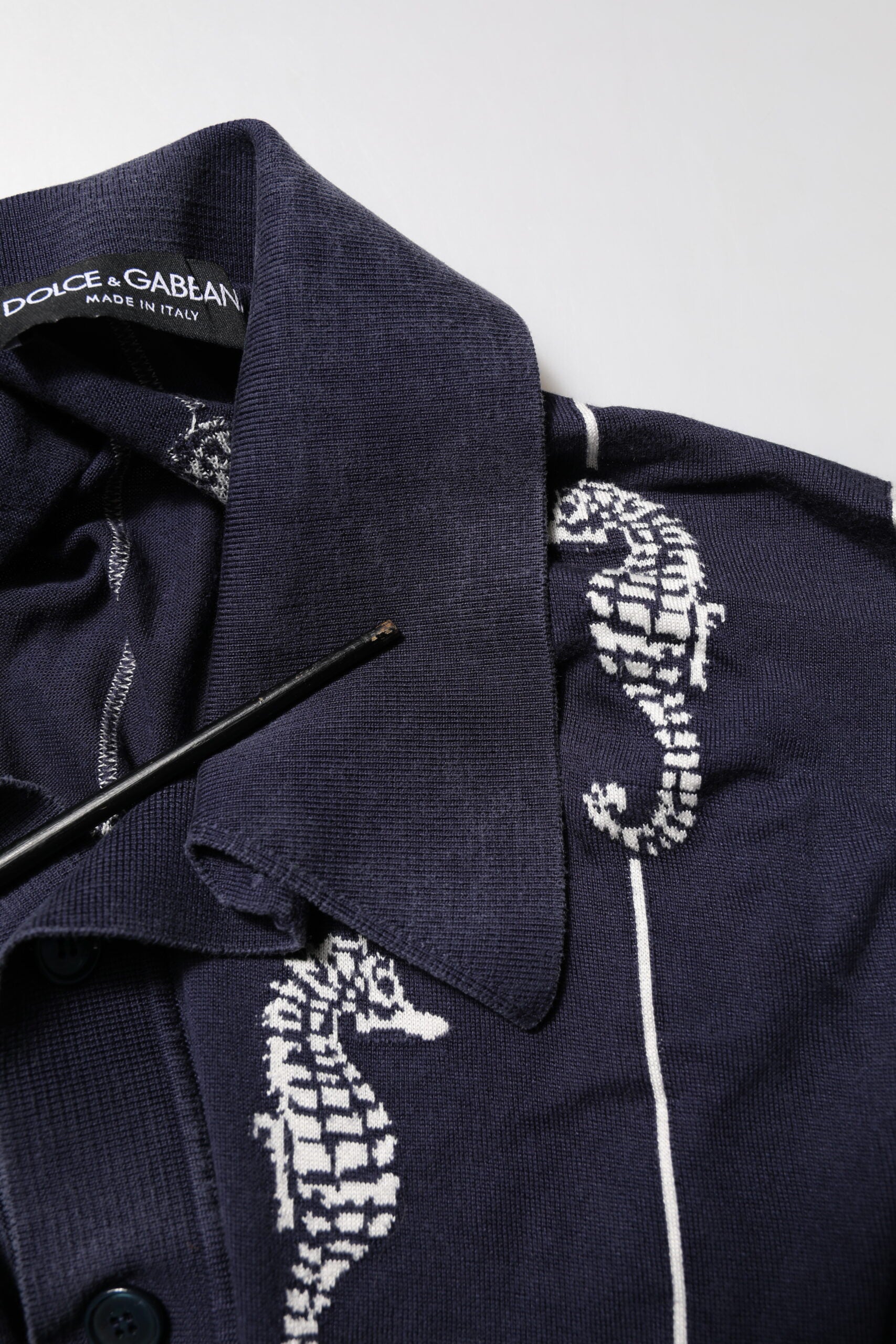 Polo Dolce & Gabbana col requin hippocampe bleu foncé