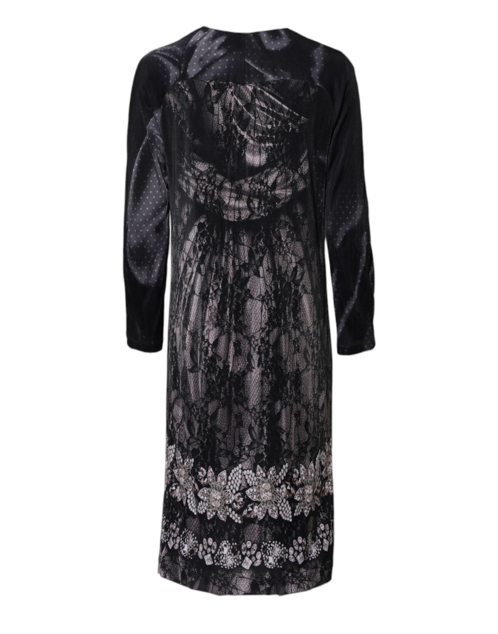 Robe fourreau midi en viscose noire à motifs floraux Roberto Cavalli