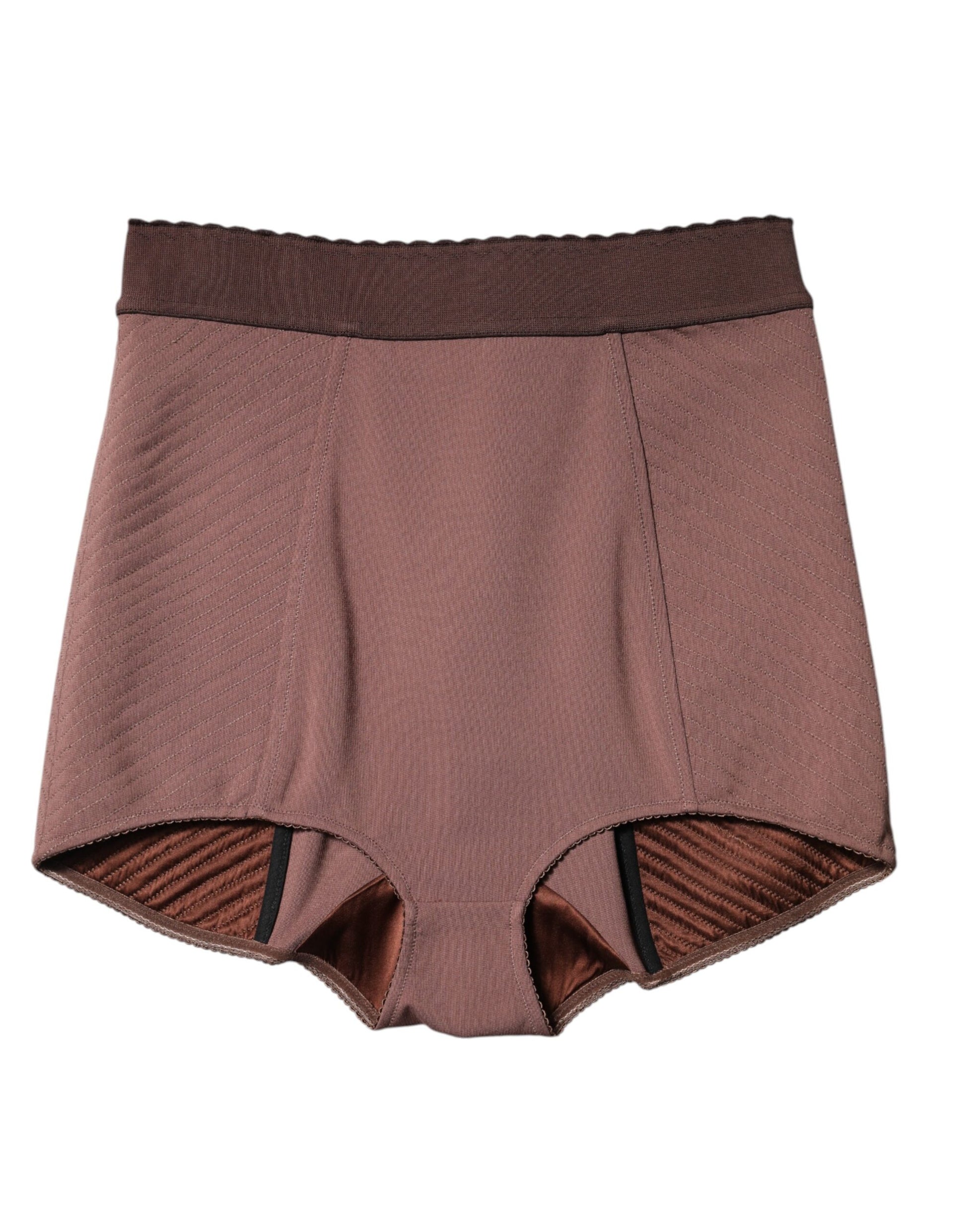 Shorts taille haute en viscose marron Dolce & Gabbana