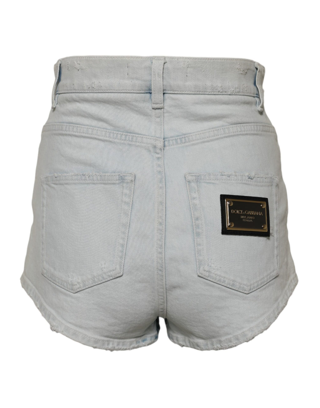 Dolce &amp; Gabbana – Hellblaue Hotpants-Shorts aus gewaschenem Denim