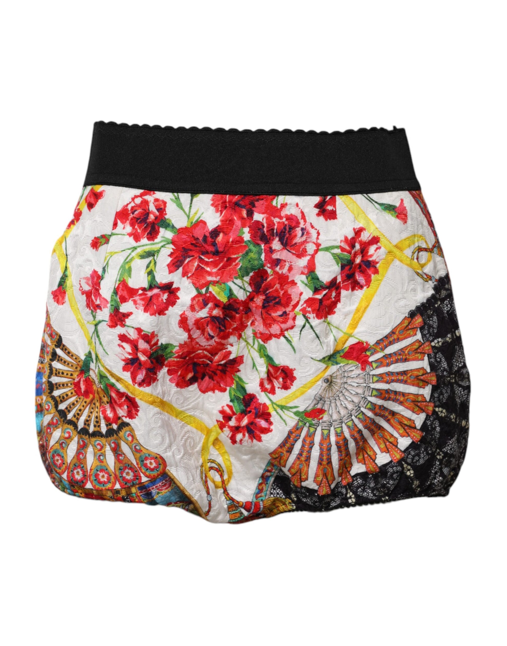Dolce &amp; Gabbana Hotpants mit mehrfarbigem Blumenmuster und hoher Taille