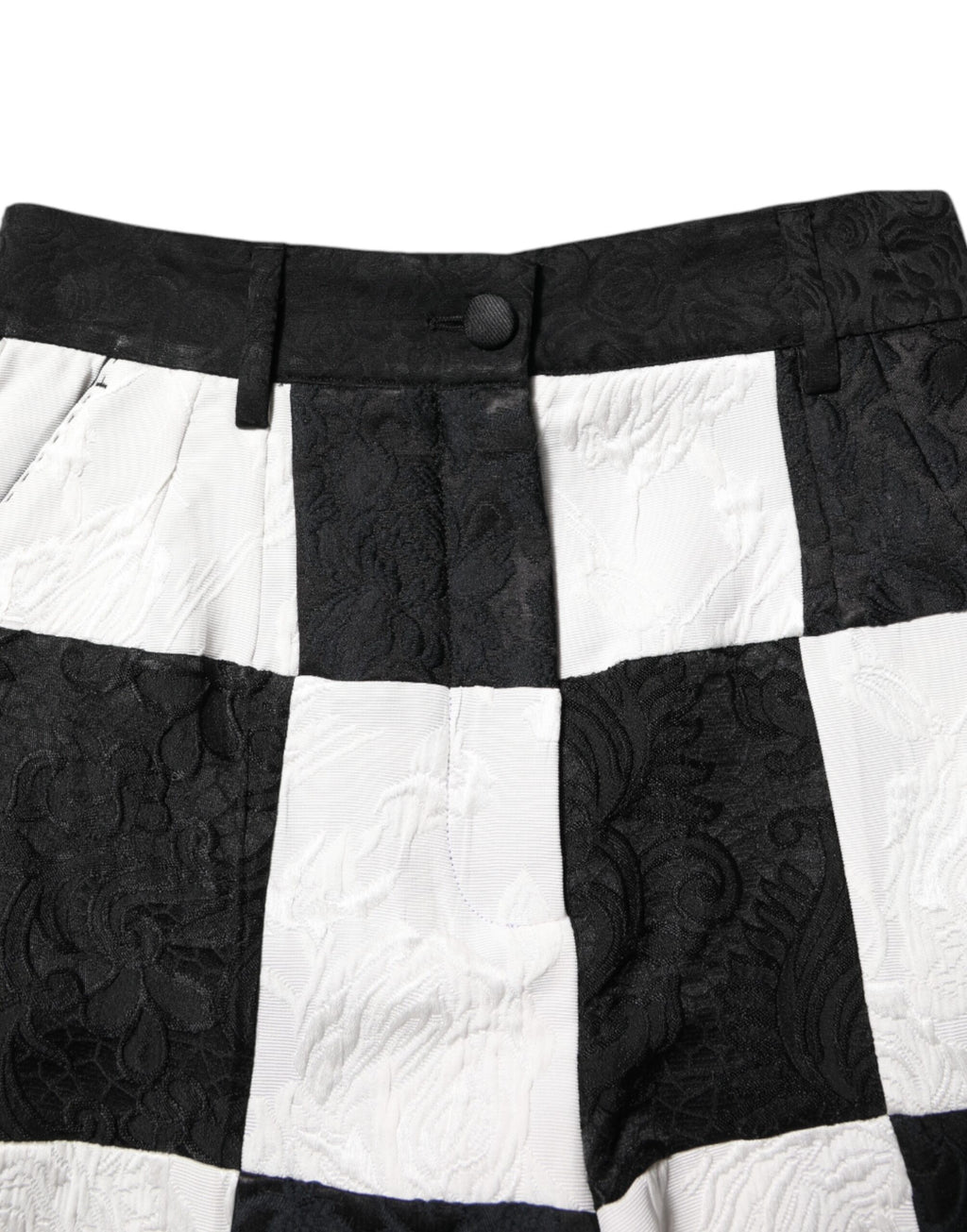 Shorts Dolce & Gabbana en brocart floral noir et blanc