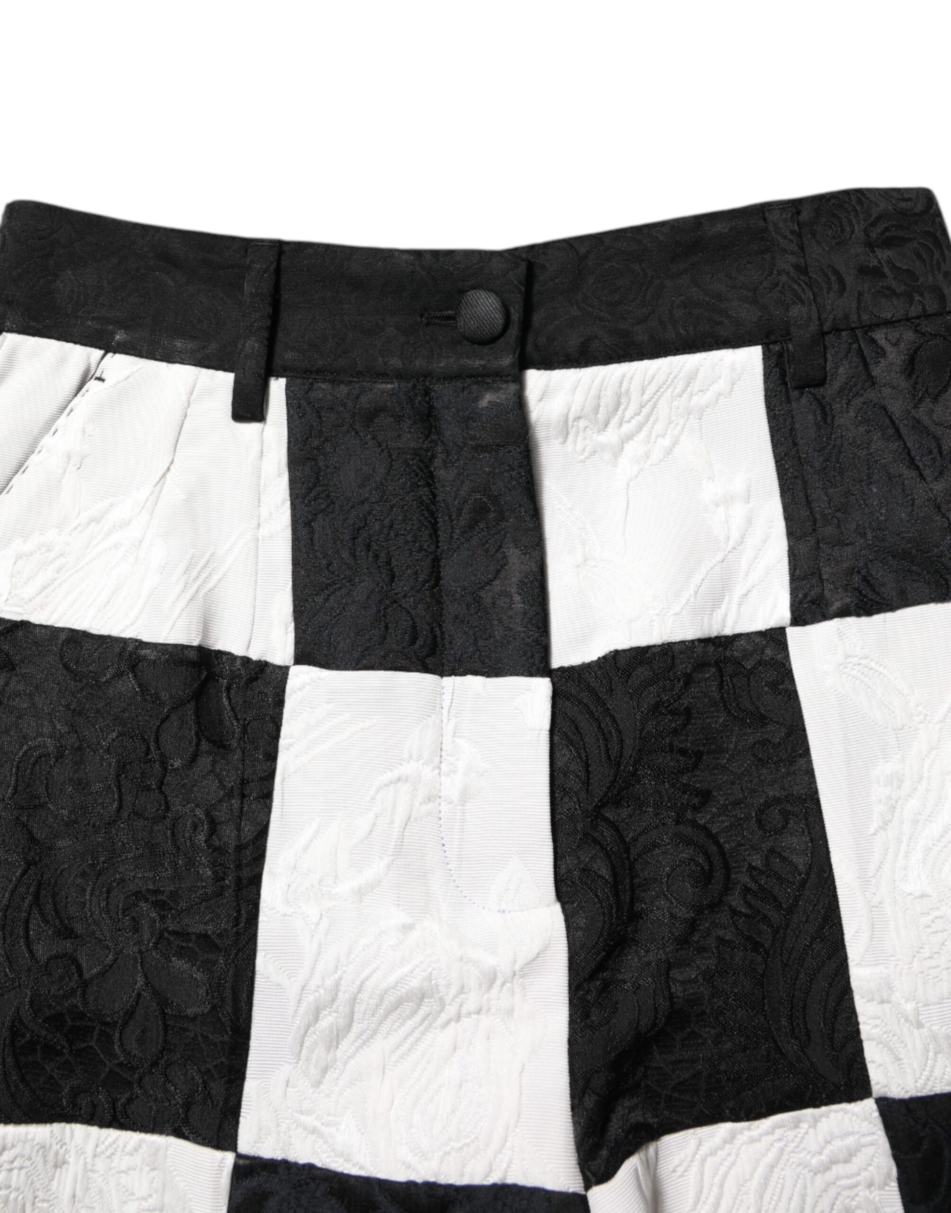 Shorts Dolce & Gabbana en brocart floral noir et blanc