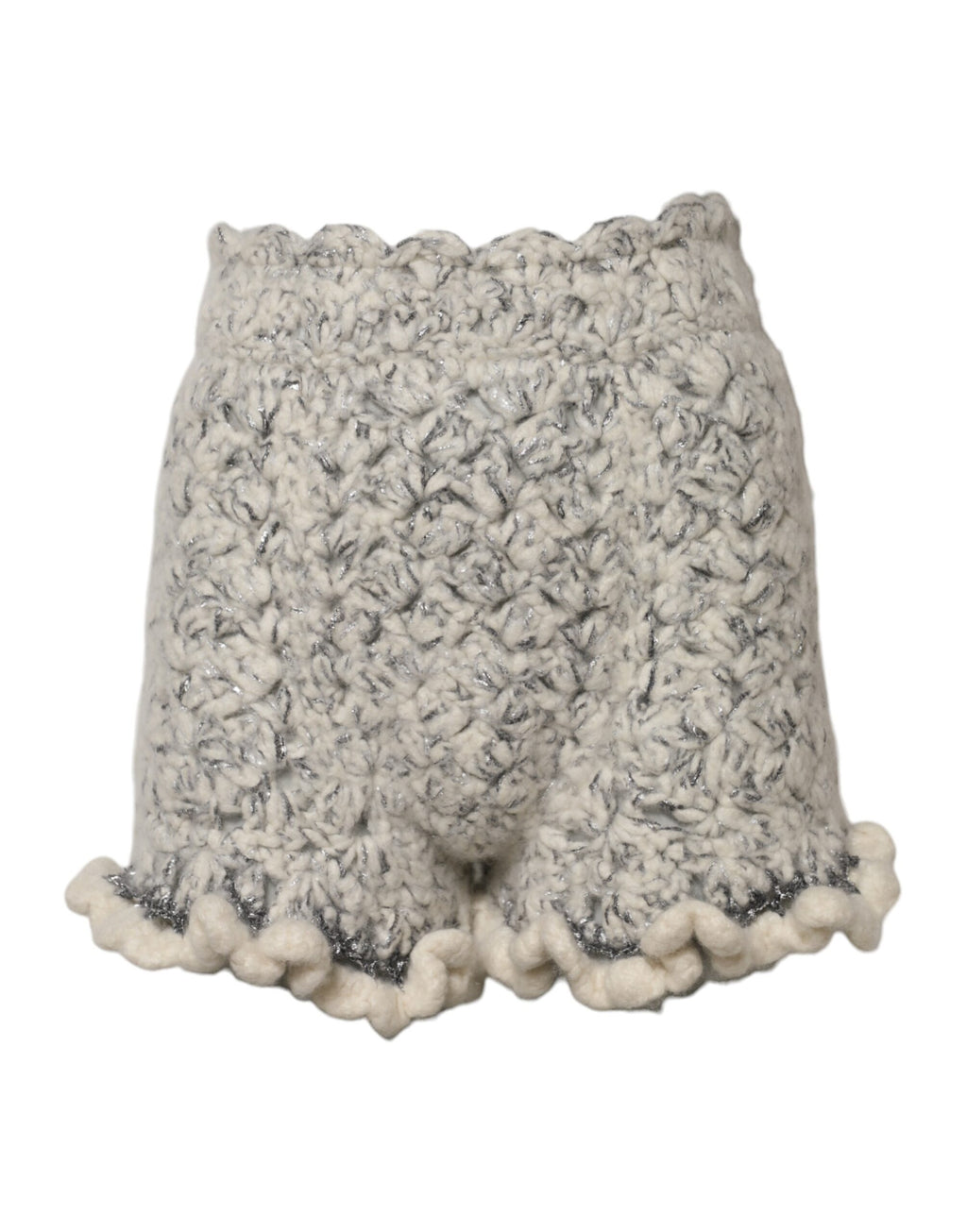 Short en cachemire bouclé métallique à volants Dolce & Gabbana