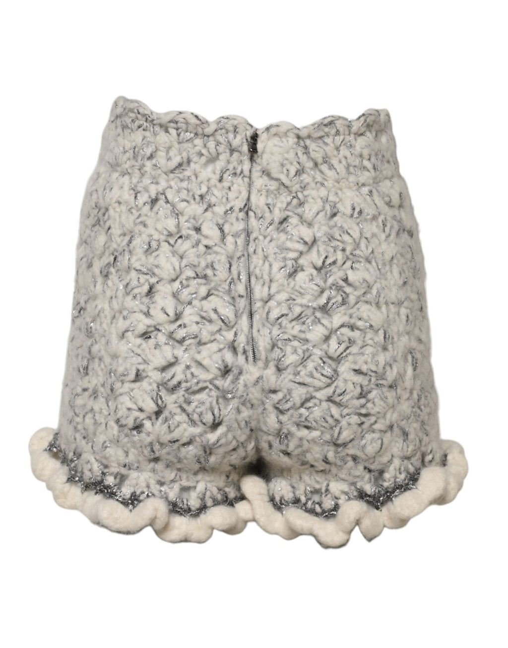 Short en cachemire bouclé métallique à volants Dolce & Gabbana