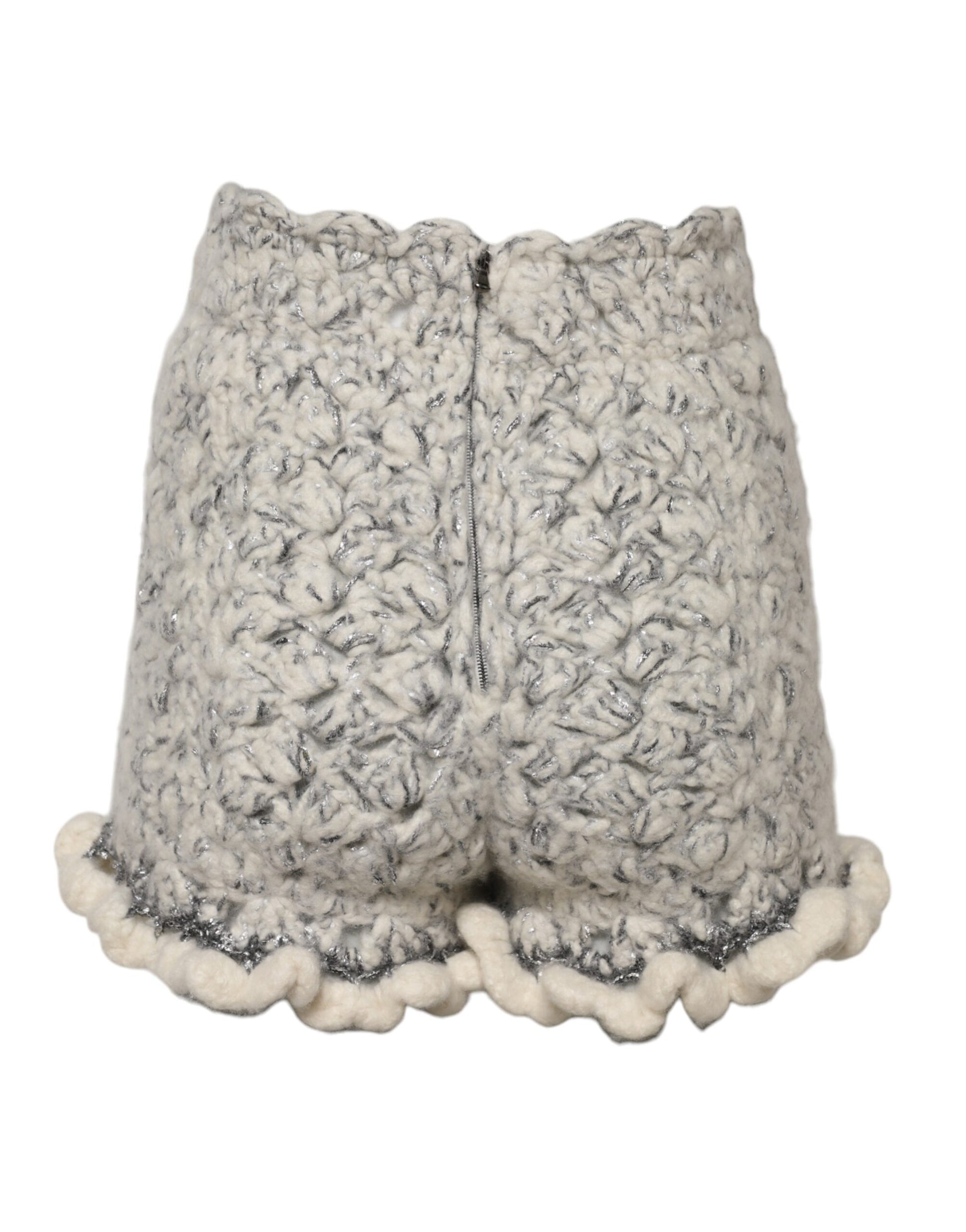 Short en cachemire bouclé métallique à volants Dolce & Gabbana