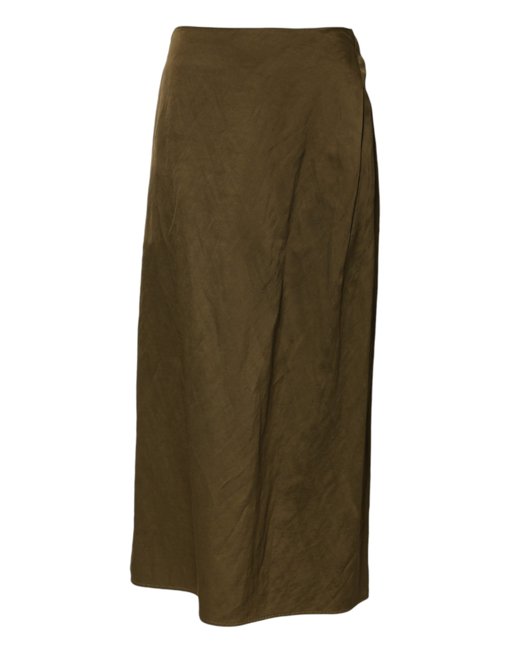 Jupe midi taille haute évasée en viscose vert olive Jil Sander