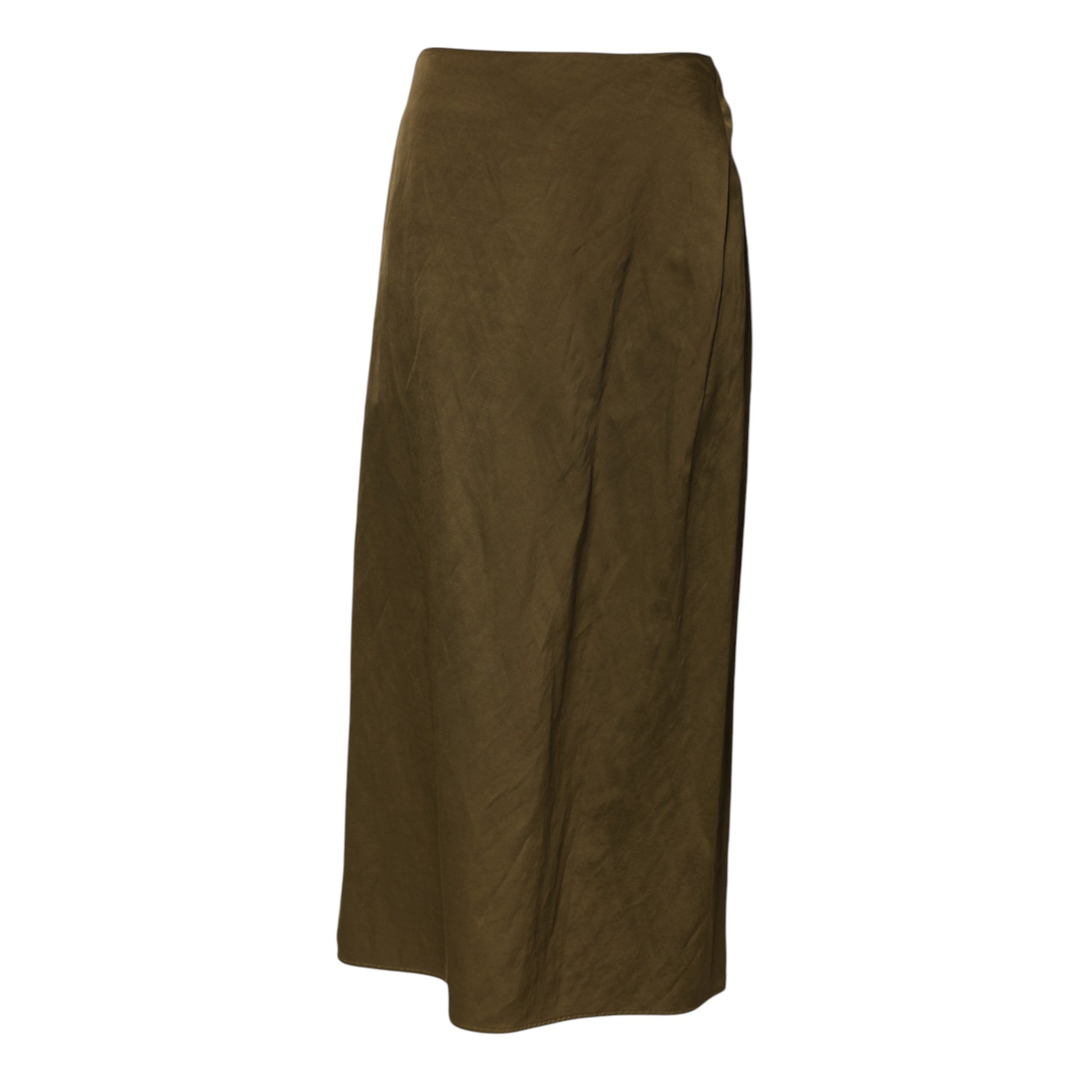 Jupe midi taille haute évasée en viscose vert olive Jil Sander