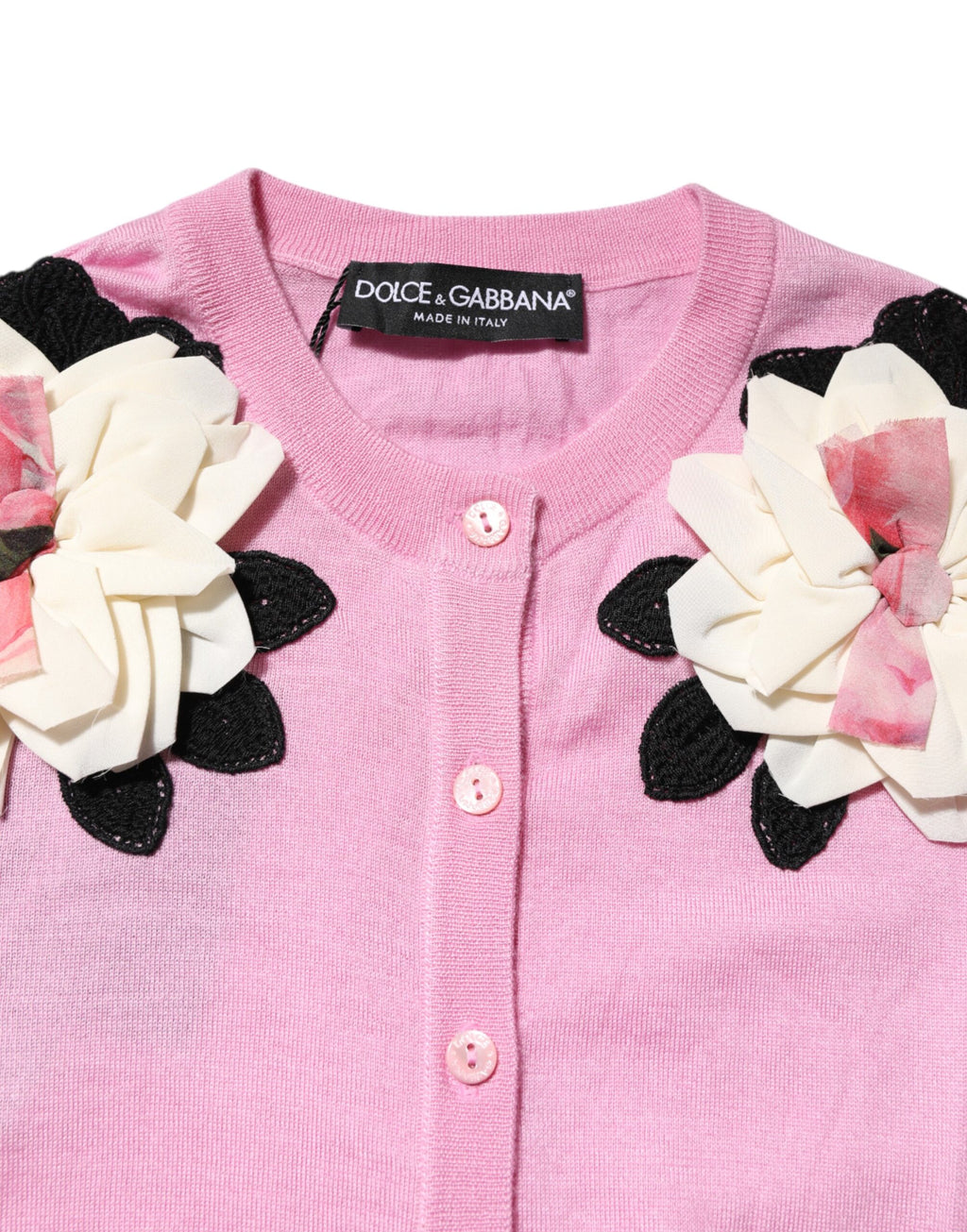 Gilet cardigan Dolce & Gabbana rose à détails floraux
