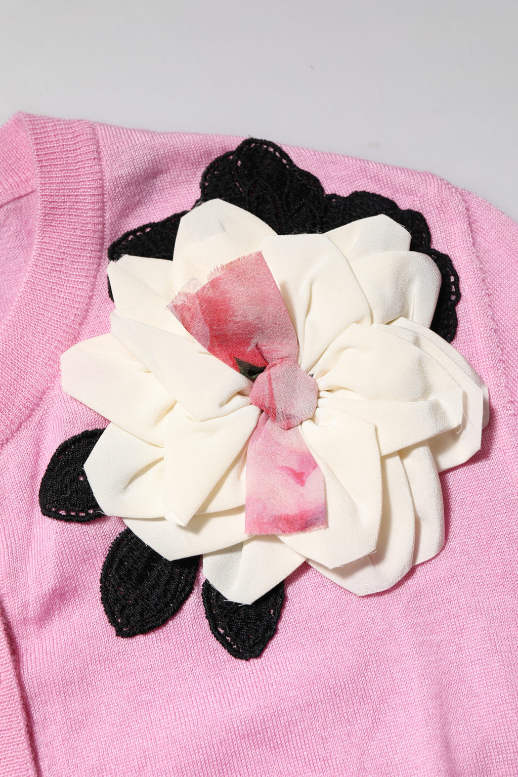 Gilet cardigan Dolce & Gabbana rose à détails floraux