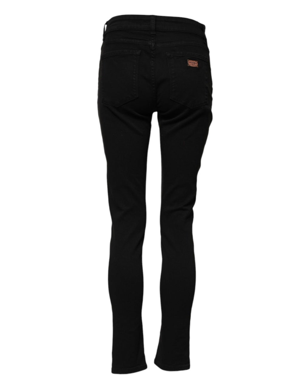 Jean slim en denim noir à logo et taille mi-haute Dolce & Gabbana en coton