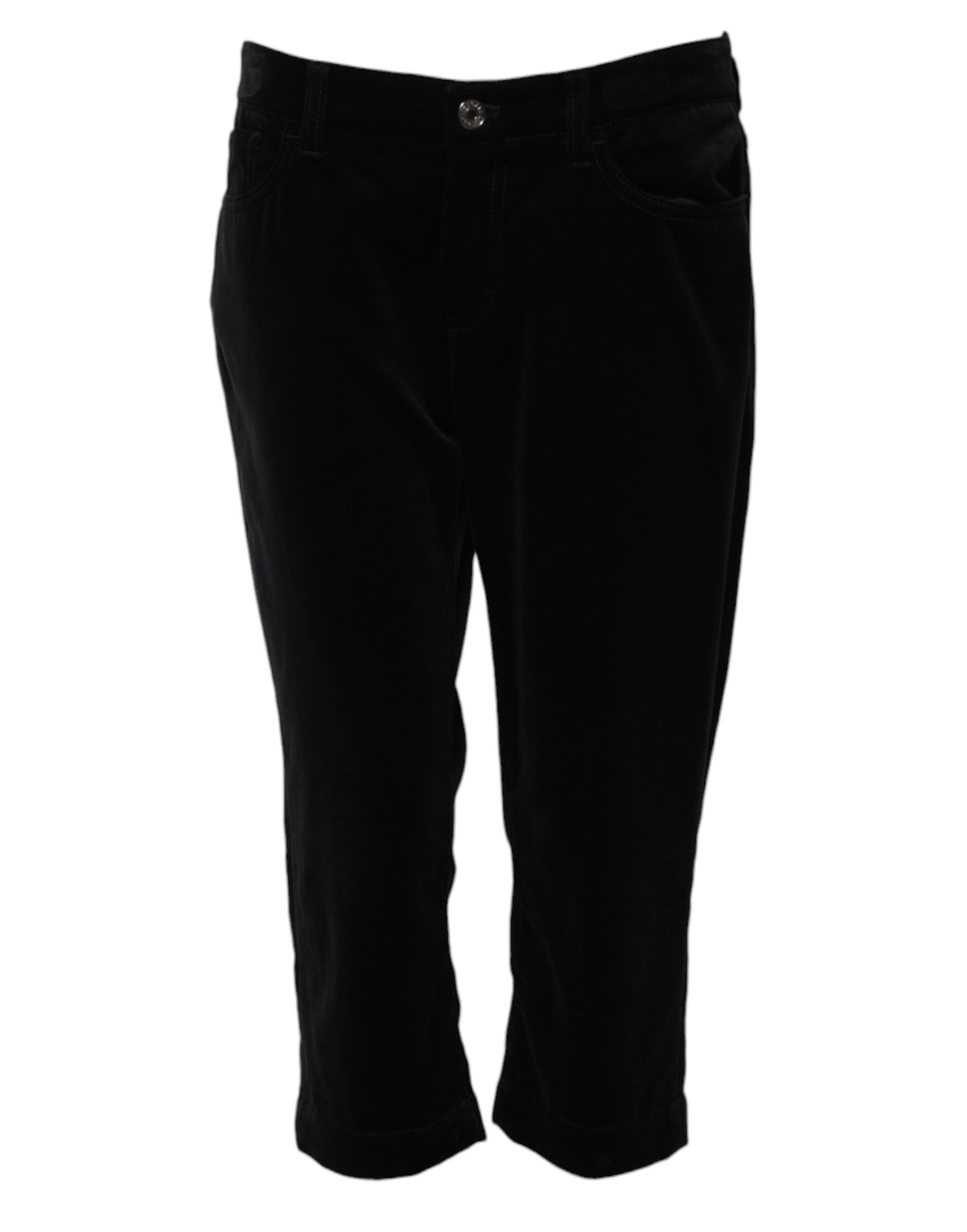 Jeans Capri Courtes Skinny en Coton Noir Dolce & Gabbana