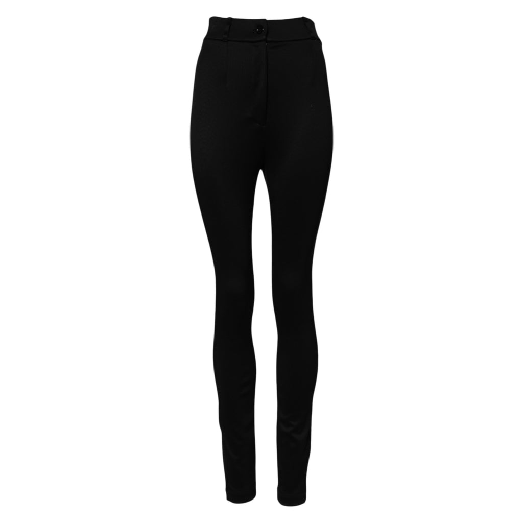 Pantalon legging noir taille haute en nylon Dolce & Gabbana