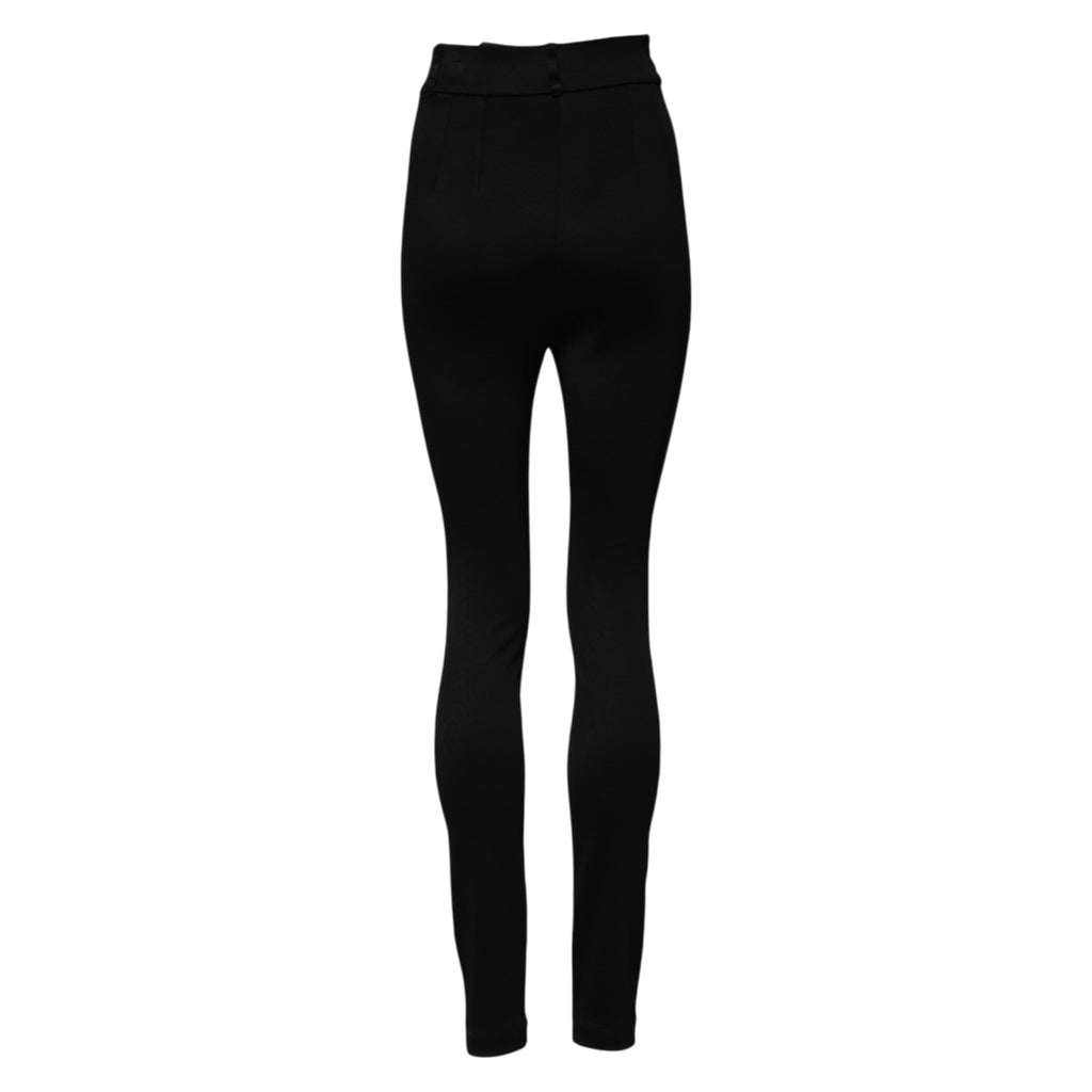 Pantalon legging noir taille haute en nylon Dolce & Gabbana