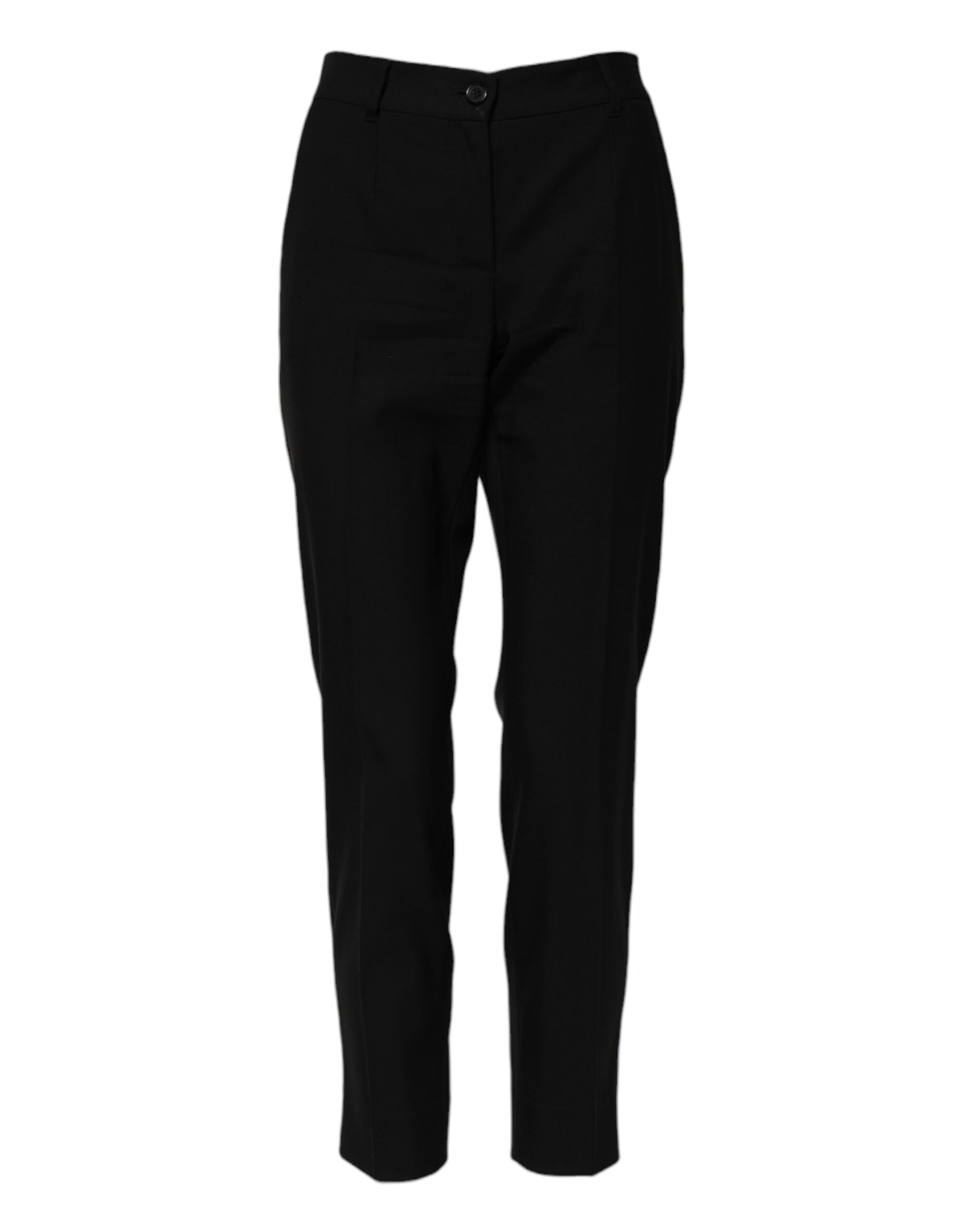 Pantalon fuselé noir en laine taille haute Dolce & Gabbana