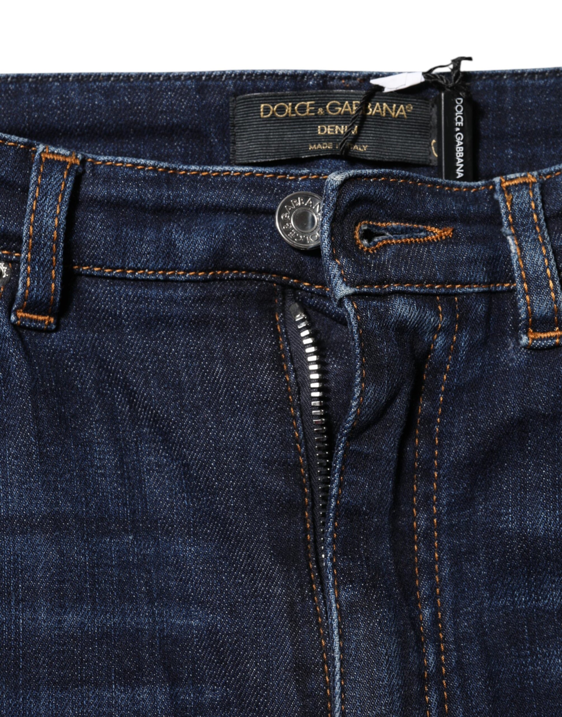 Jeans slim taille haute en denim bleu GRACE Dolce & Gabbana