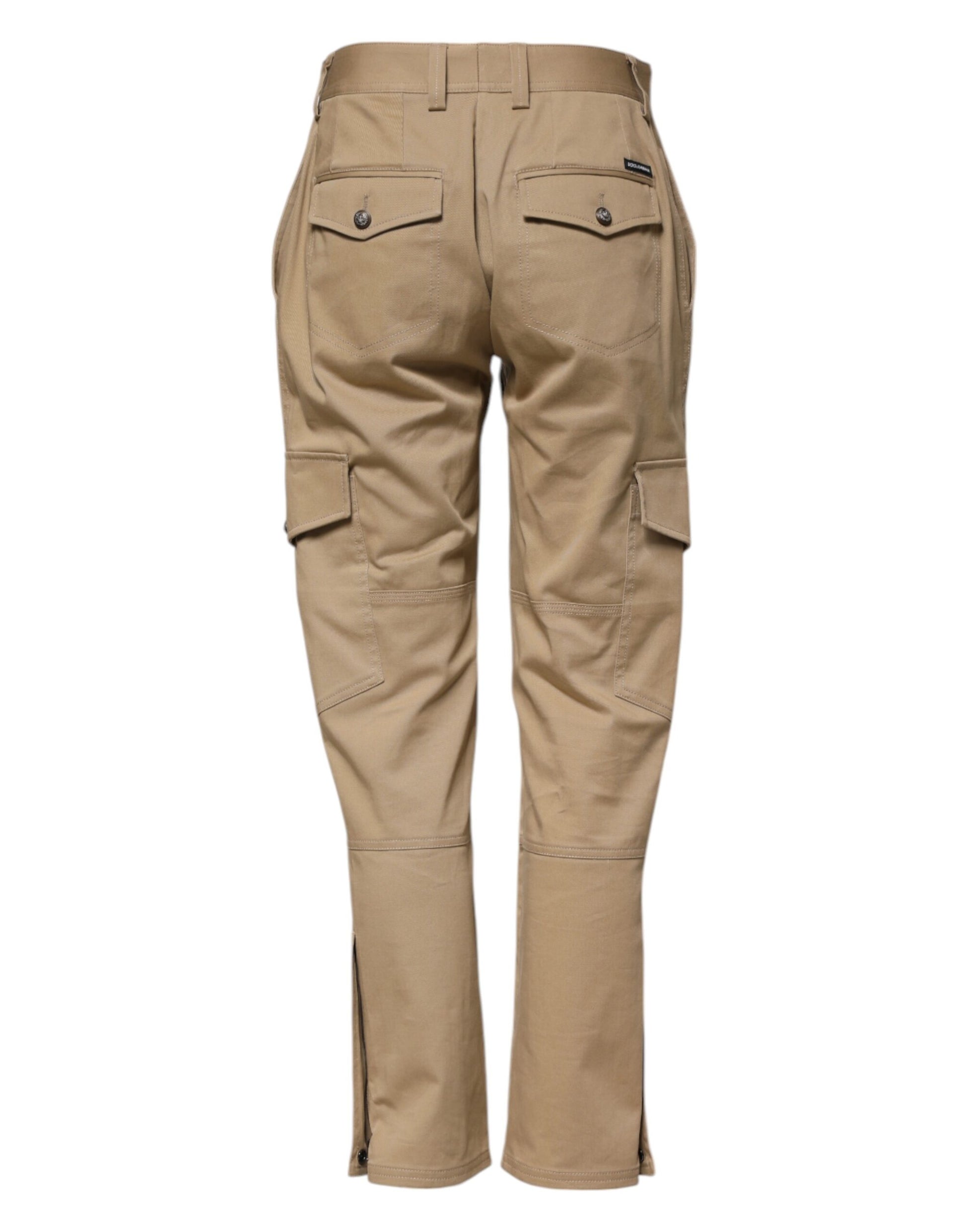 Pantalon fuselé cargo taille mi-haute beige Dolce & Gabbana