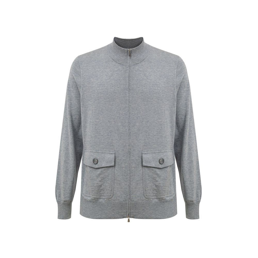 Graue Strickjacke aus Baumwolle von Gran Sasso
