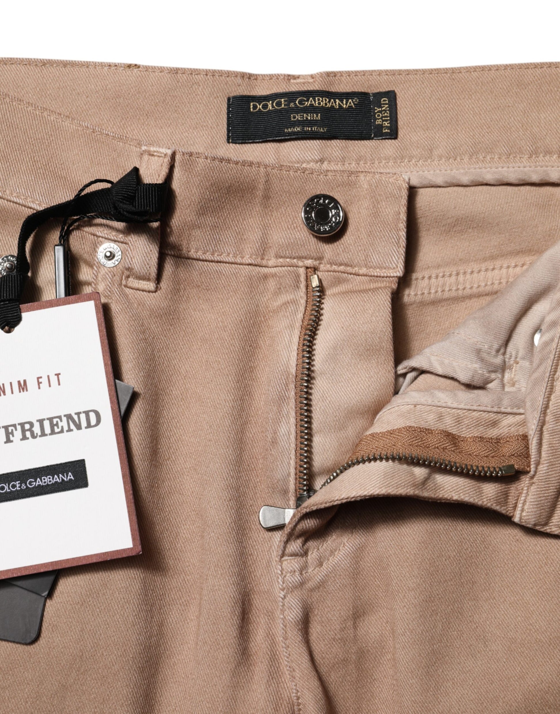Dolce & Gabbana Jean Boyfriend en Denim de Coton Marron