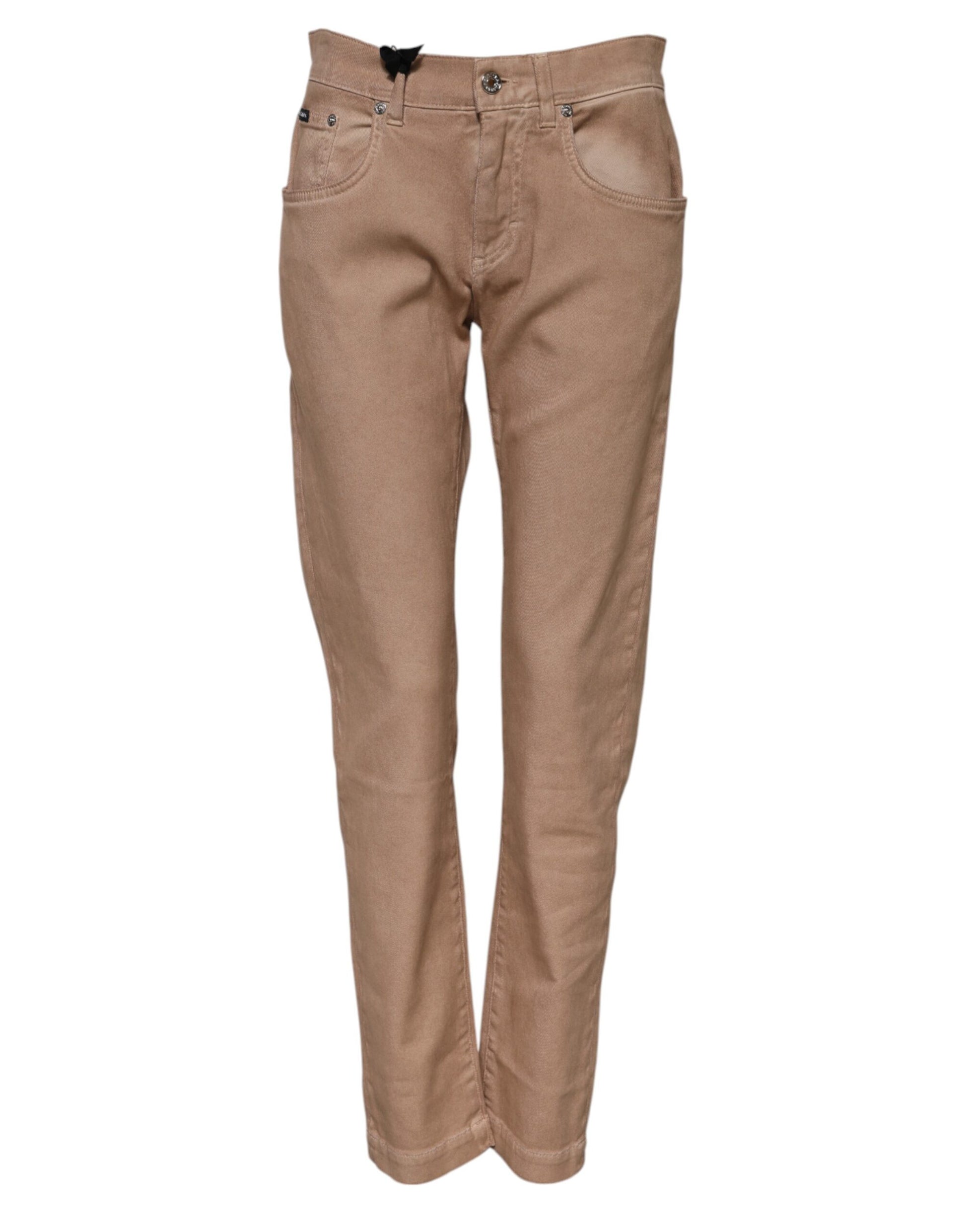Dolce & Gabbana Jean Boyfriend en Denim de Coton Marron
