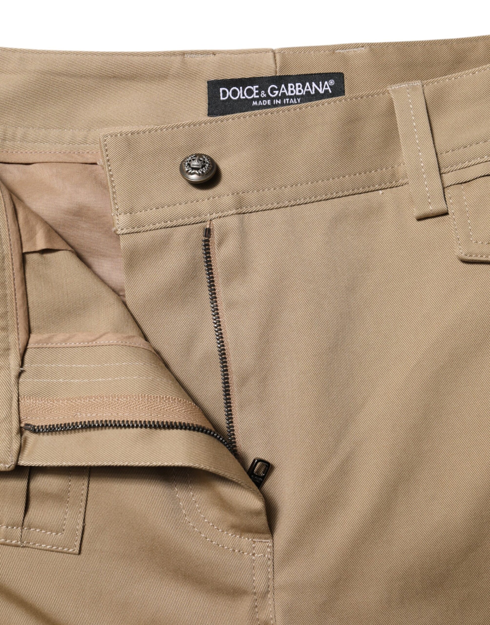 Pantalon fuselé cargo taille mi-haute beige Dolce & Gabbana