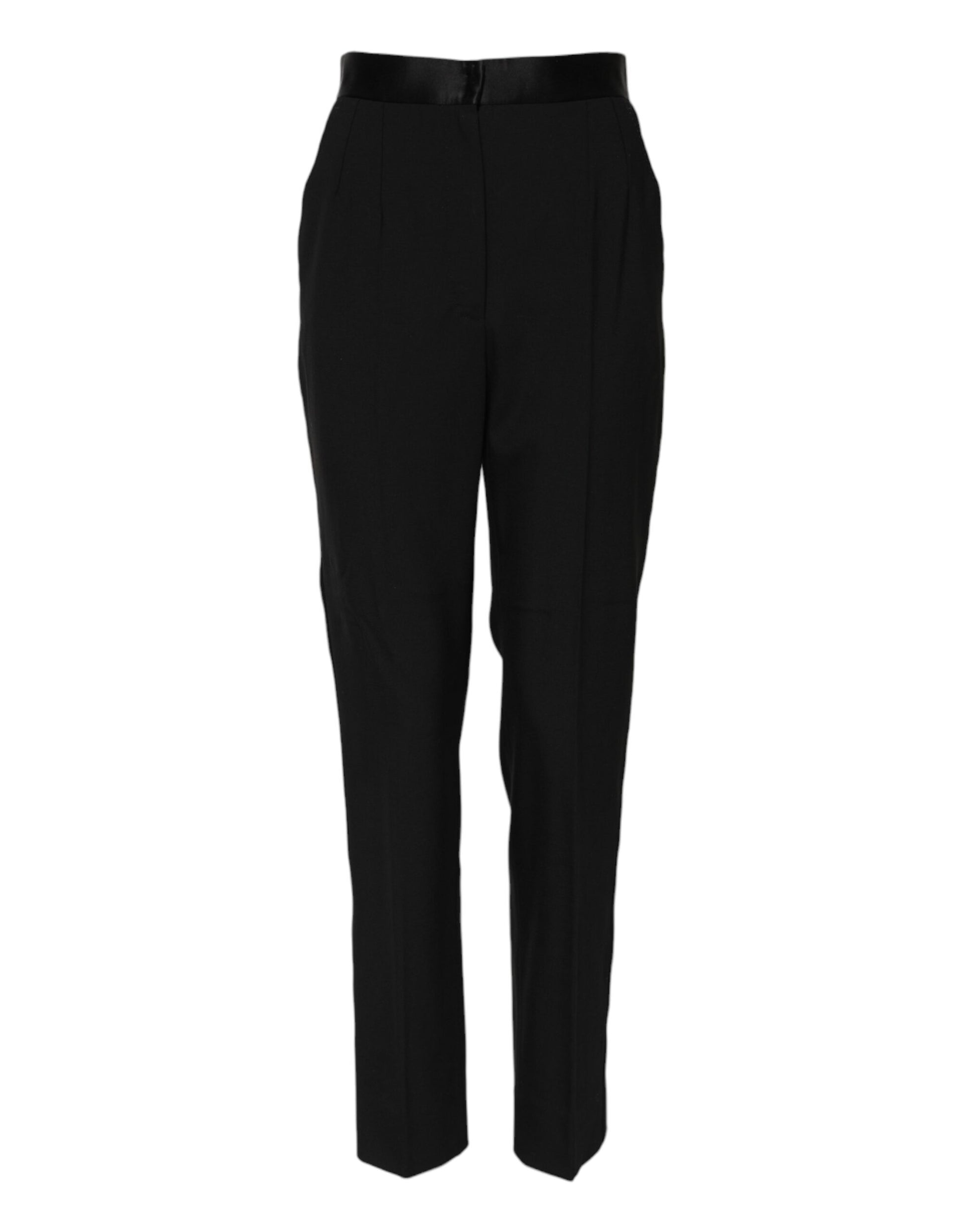 Pantalon fuseau noir taille haute en laine Dolce & Gabbana