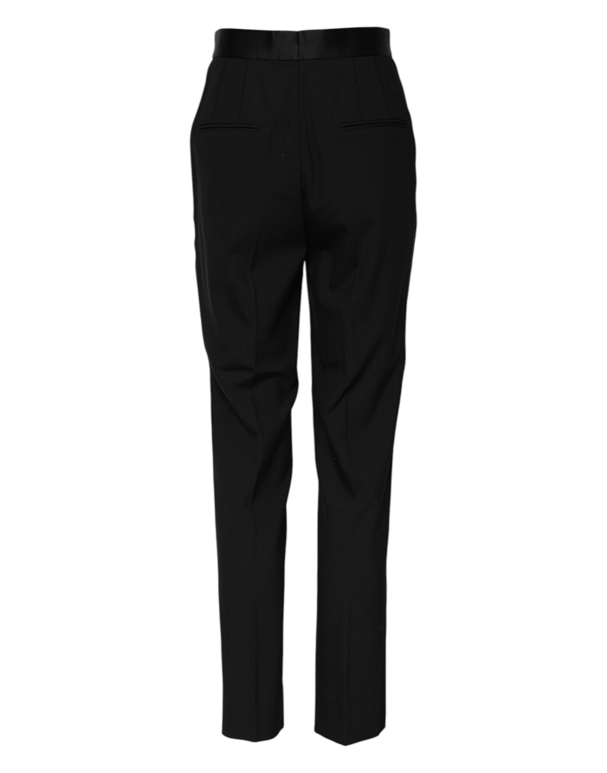 Pantalon fuseau noir taille haute en laine Dolce & Gabbana