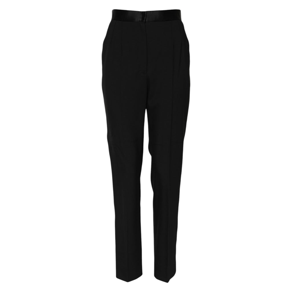Pantalon fuseau noir taille haute en laine Dolce & Gabbana