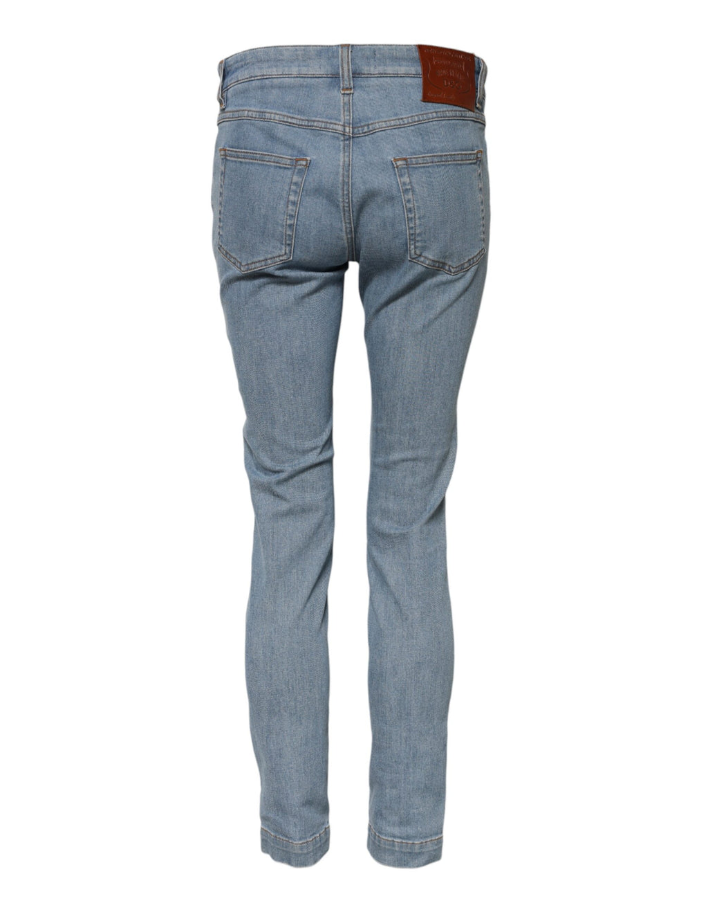 Jeans slim en denim Dolce & Gabbana bleu en coton, taille mi-haute et charmants