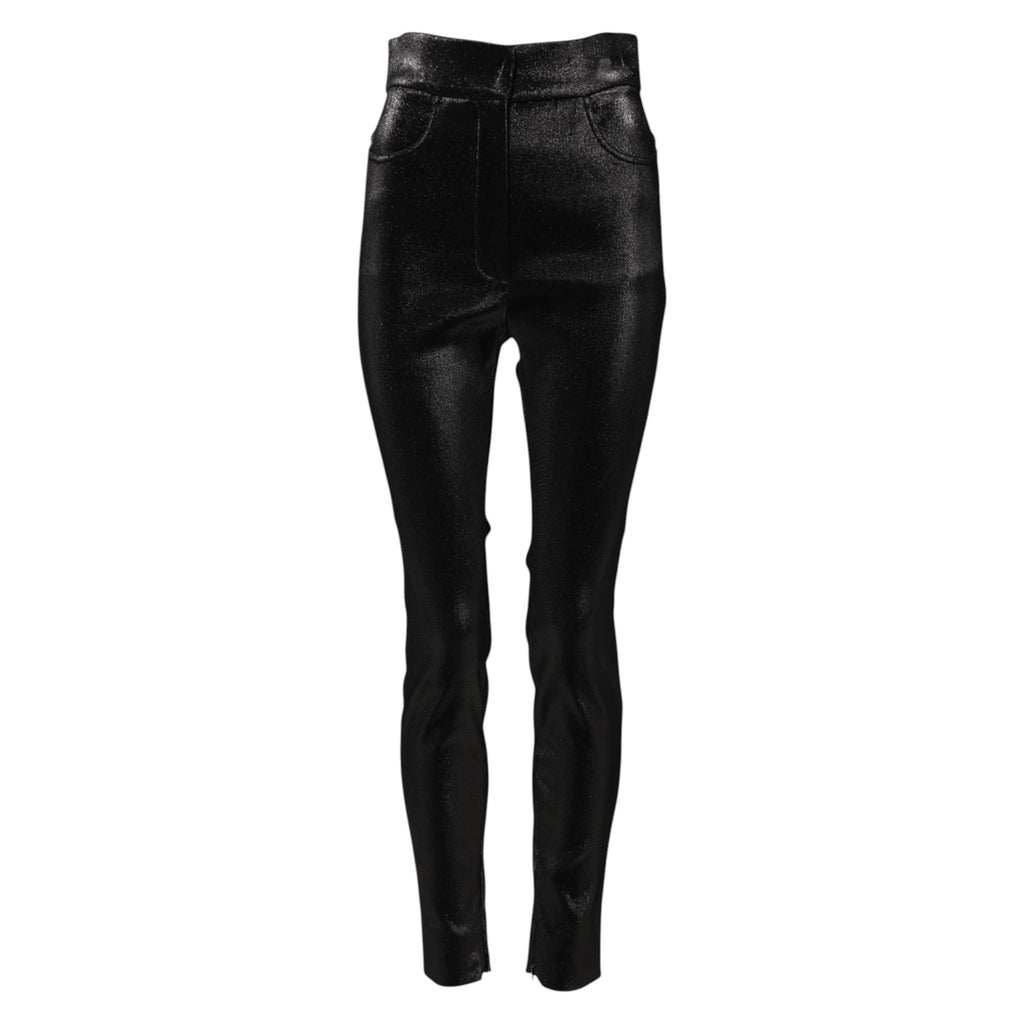 Pantalon slim Dolce & Gabbana en coton stretch noir à fil lurex