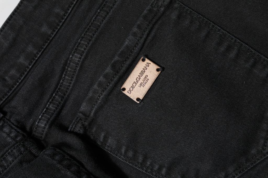 Dolce & Gabbana Jean Skinny Taille Mi-Haute en Coton Noir