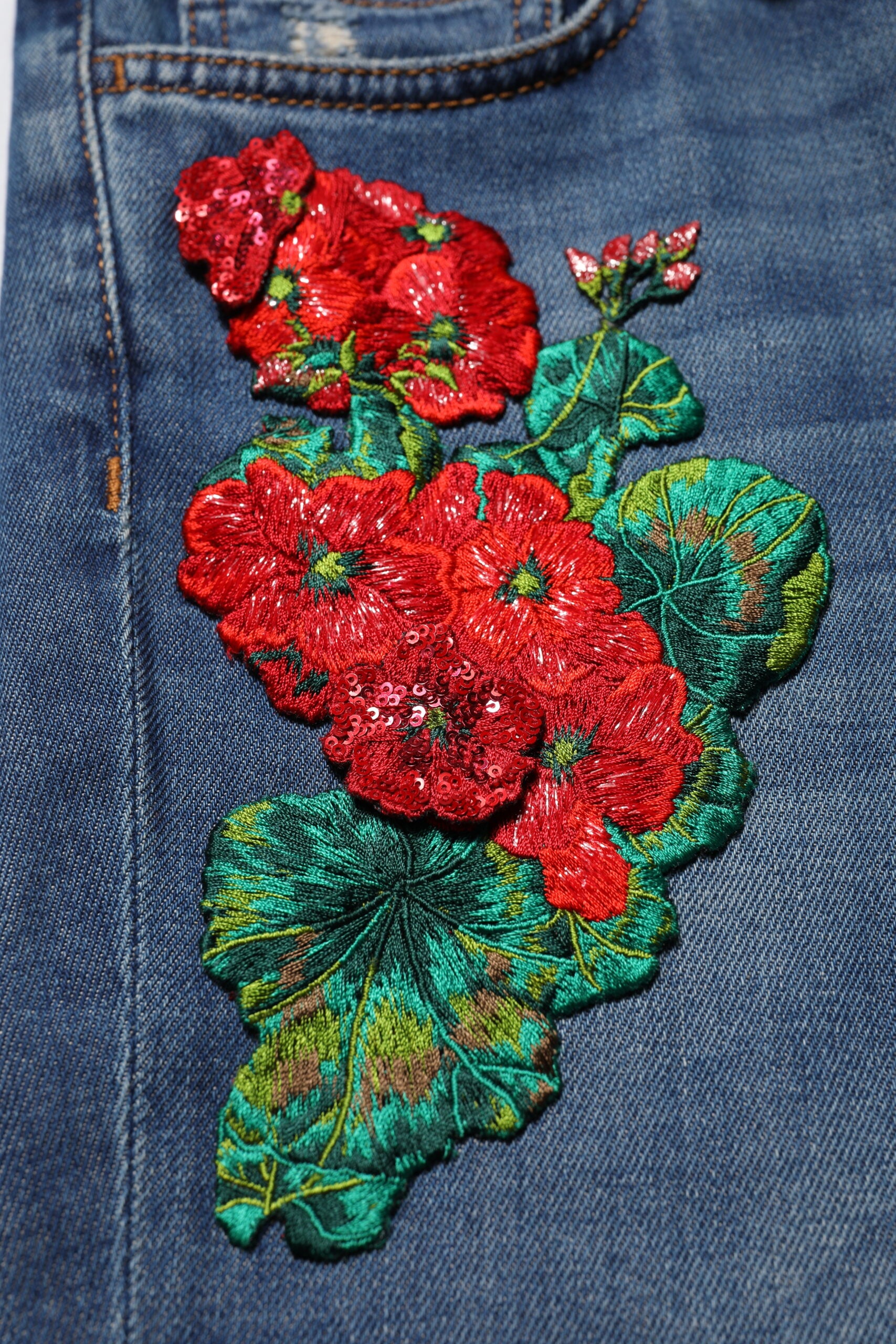 Jean slim en denim bleu coton taille basse Dolce & Gabbana