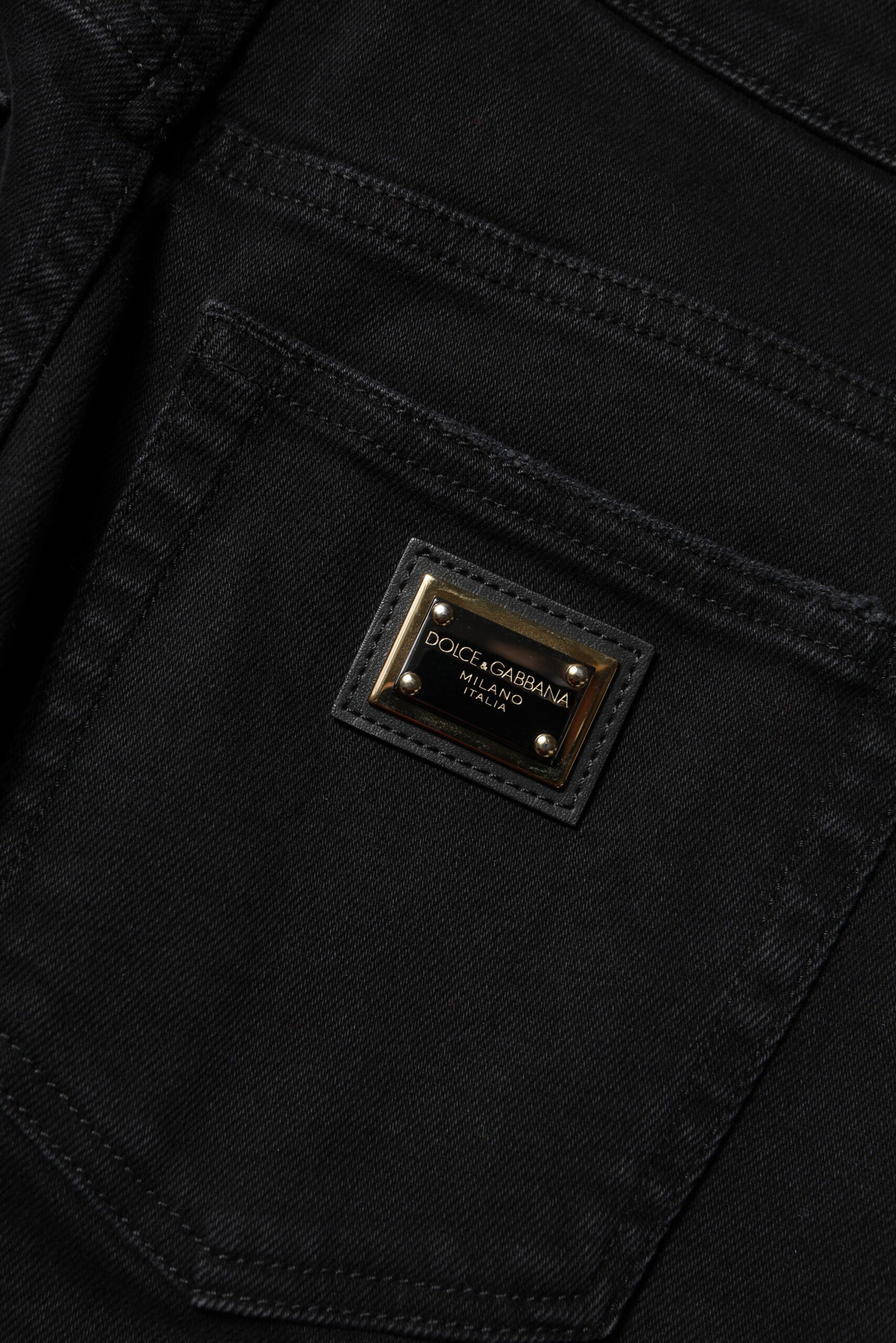 Jean ample évasé en denim de coton noir Dolce & Gabbana