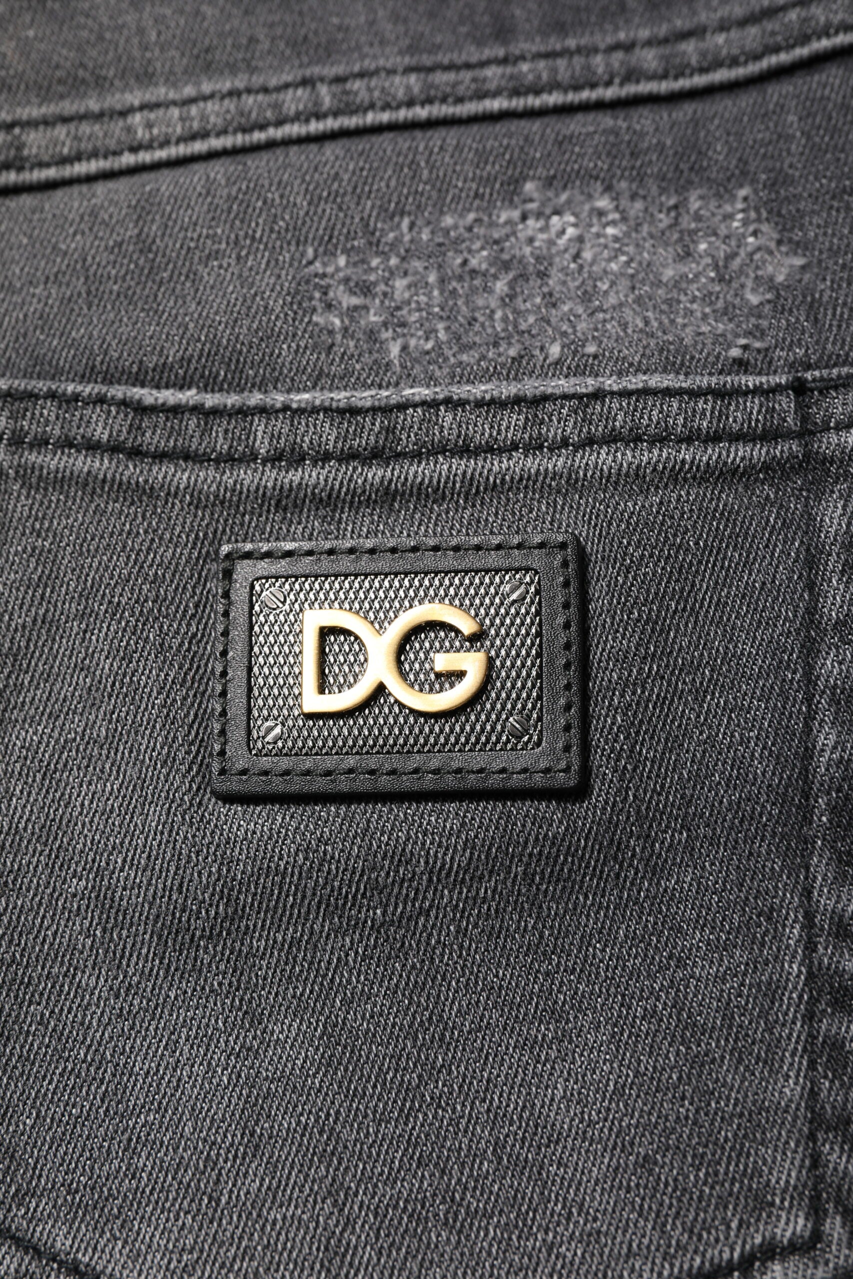 Jean slim en denim de coton AUDREY gris foncé Dolce & Gabbana