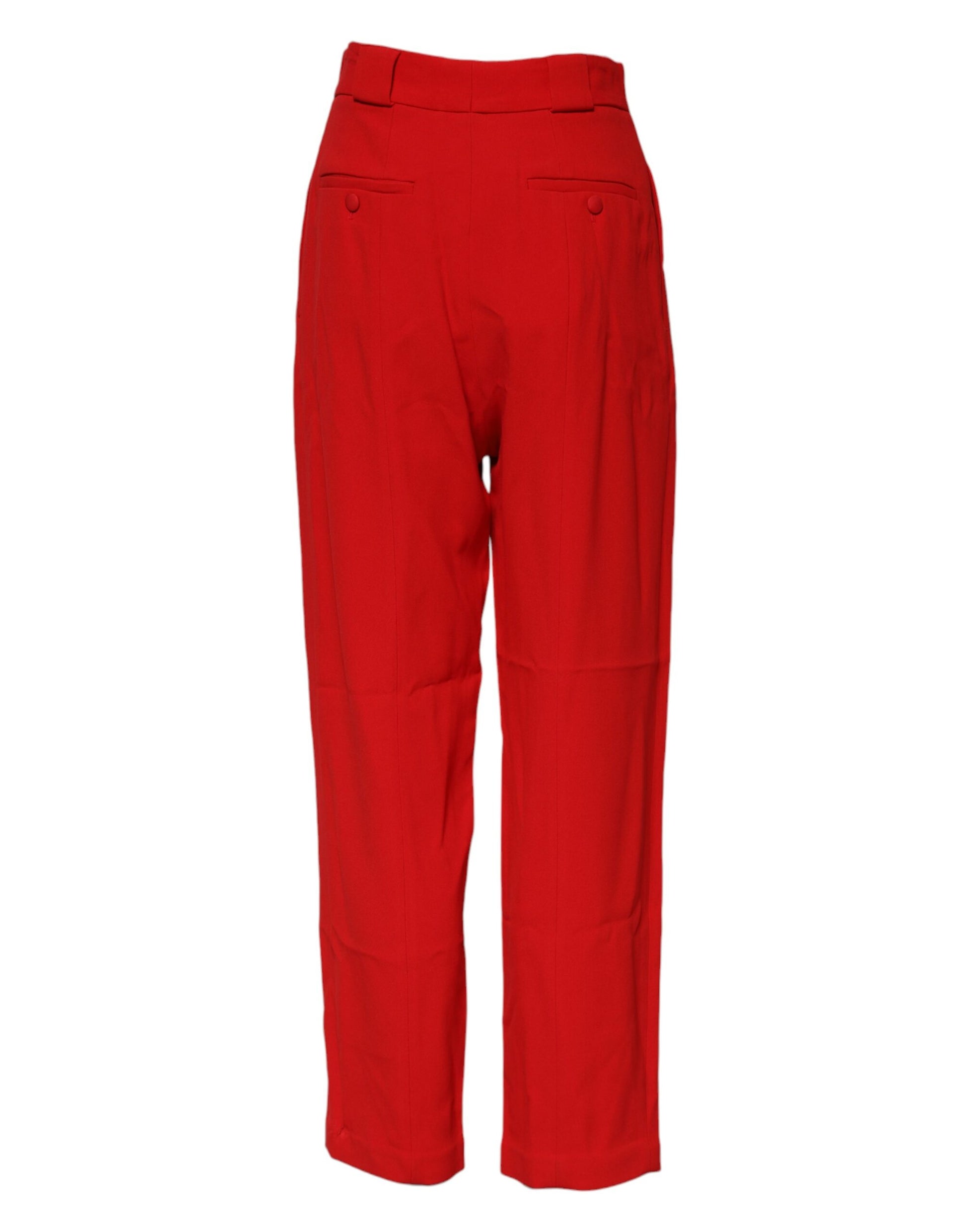 Pantalon fuselé taille haute Dolce & Gabbana en viscose rouge