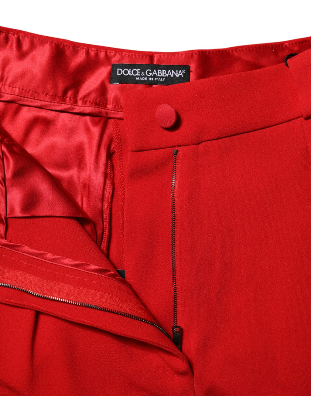Pantalon fuselé taille haute Dolce & Gabbana en viscose rouge