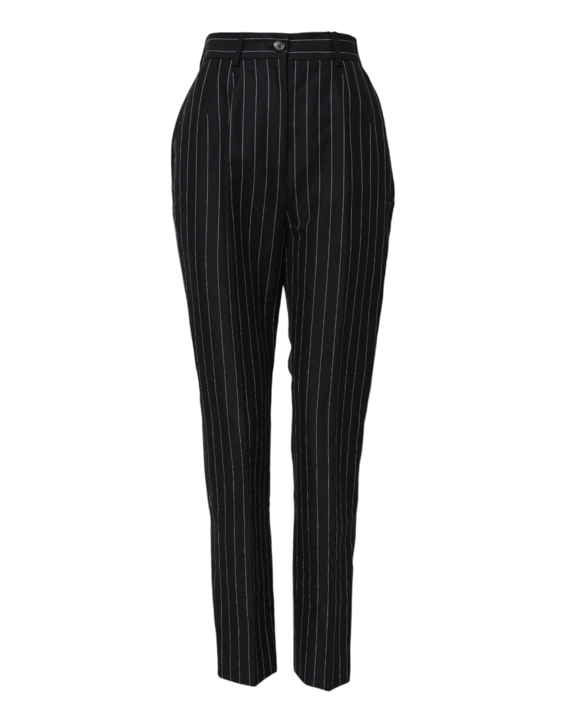 Pantalon fuselé taille haute à rayures noires Dolce & Gabbana