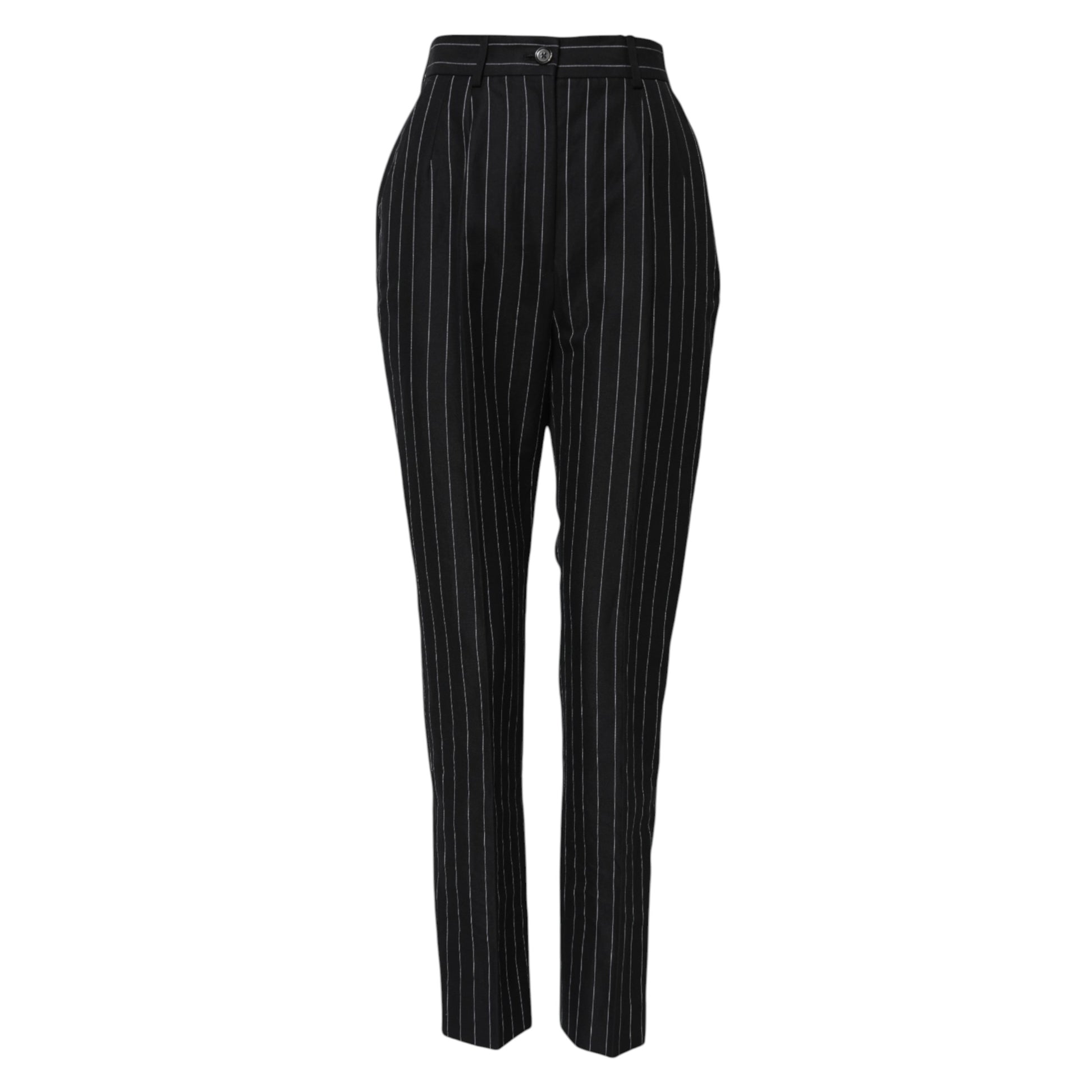 Pantalon fuselé taille haute à rayures noires Dolce & Gabbana