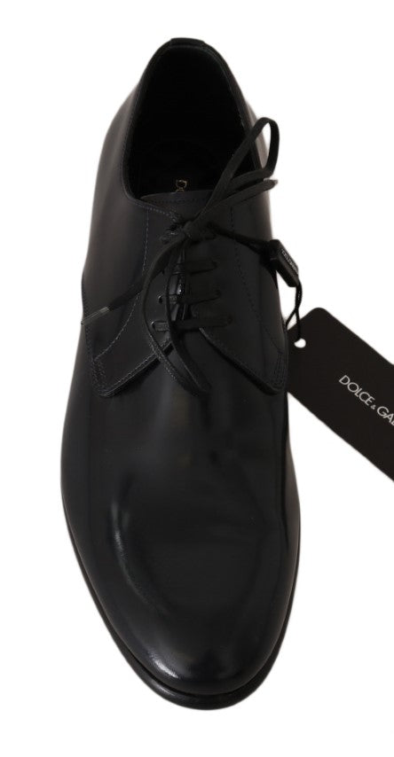Chaussures richelieu de ville en cuir bleu poli Dolce & Gabbana