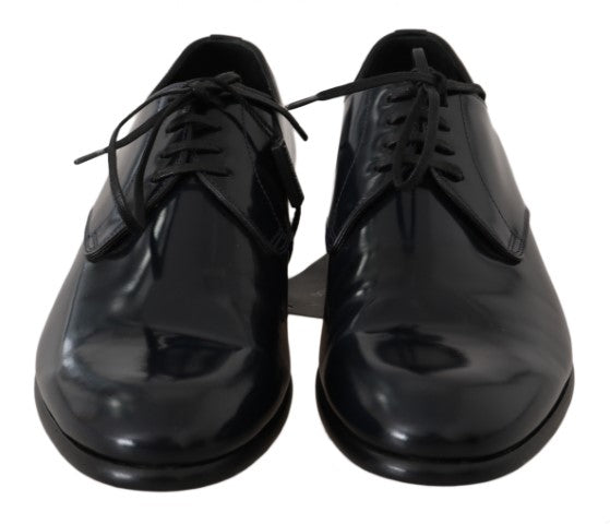 Chaussures richelieu de ville en cuir bleu poli Dolce & Gabbana