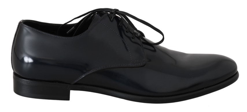 Chaussures richelieu de ville en cuir bleu poli Dolce & Gabbana