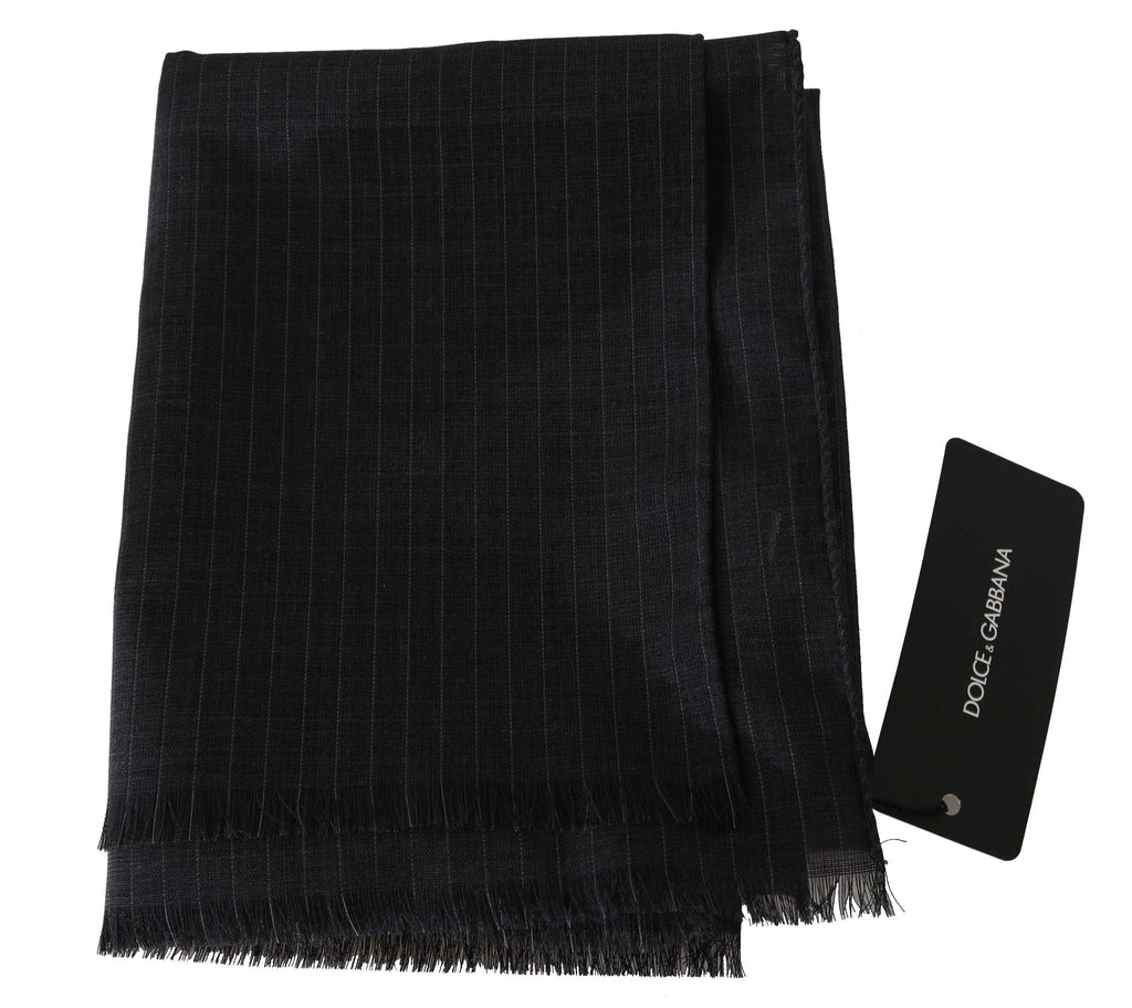 Écharpe portefeuille rayée Dolce & Gabbana en laine 100 % grise