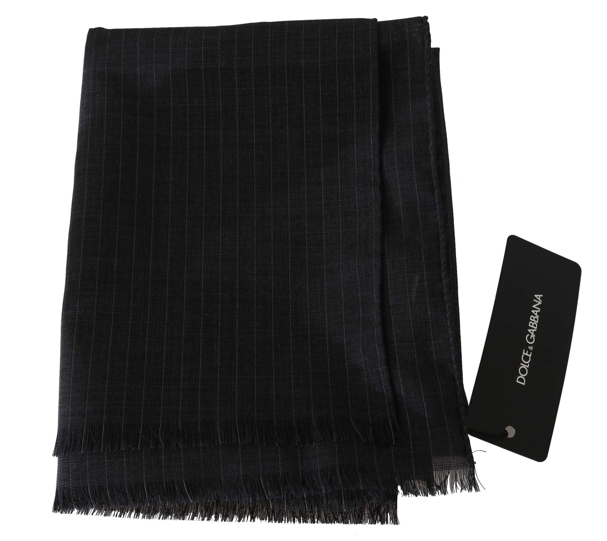 Écharpe portefeuille rayée Dolce & Gabbana en laine 100 % grise