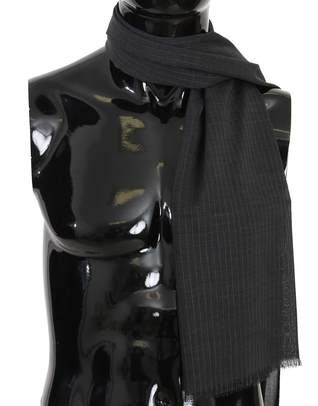 Écharpe portefeuille rayée Dolce & Gabbana en laine 100 % grise