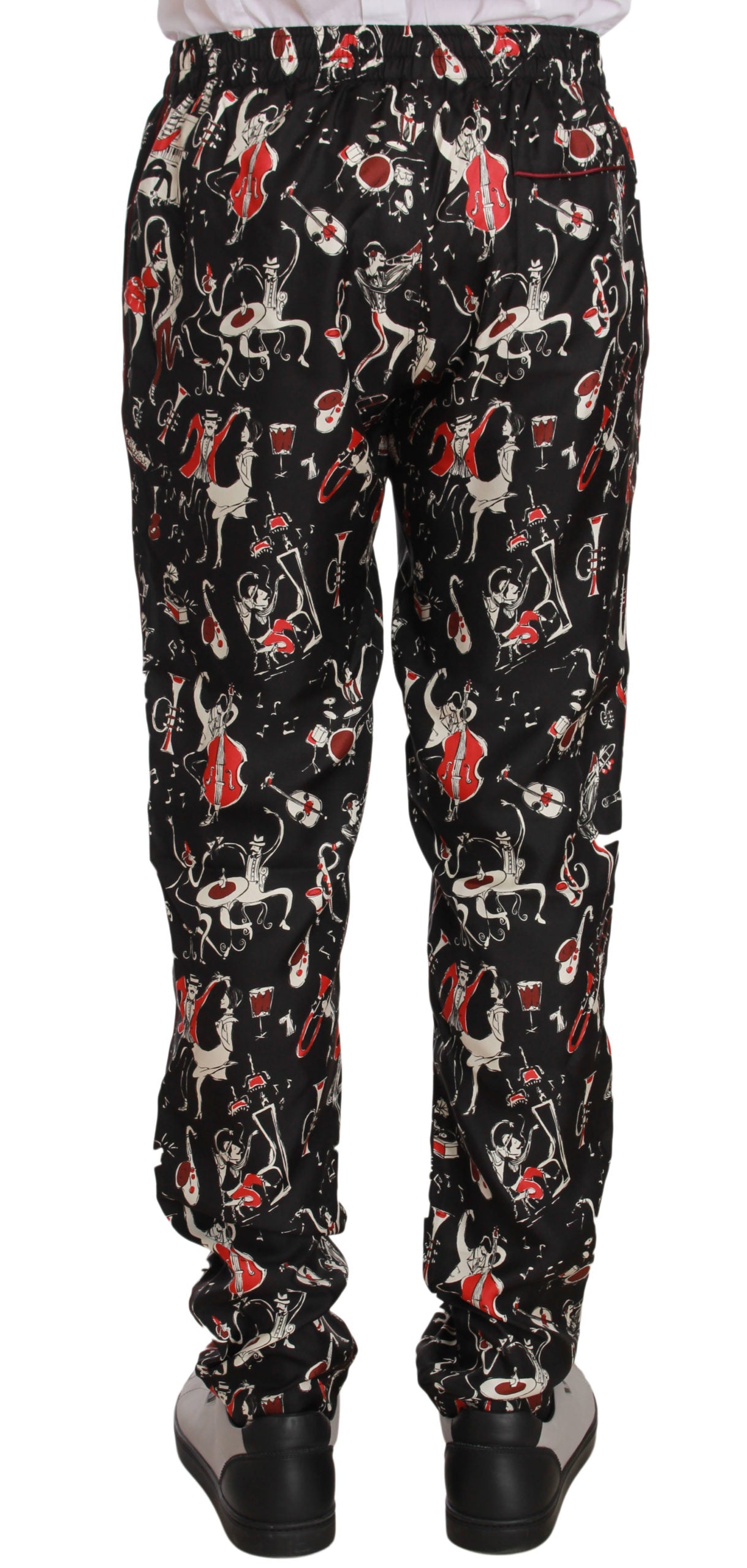 Pantalon de pyjama Dolce & Gabbana rouge à imprimé instrument de musique