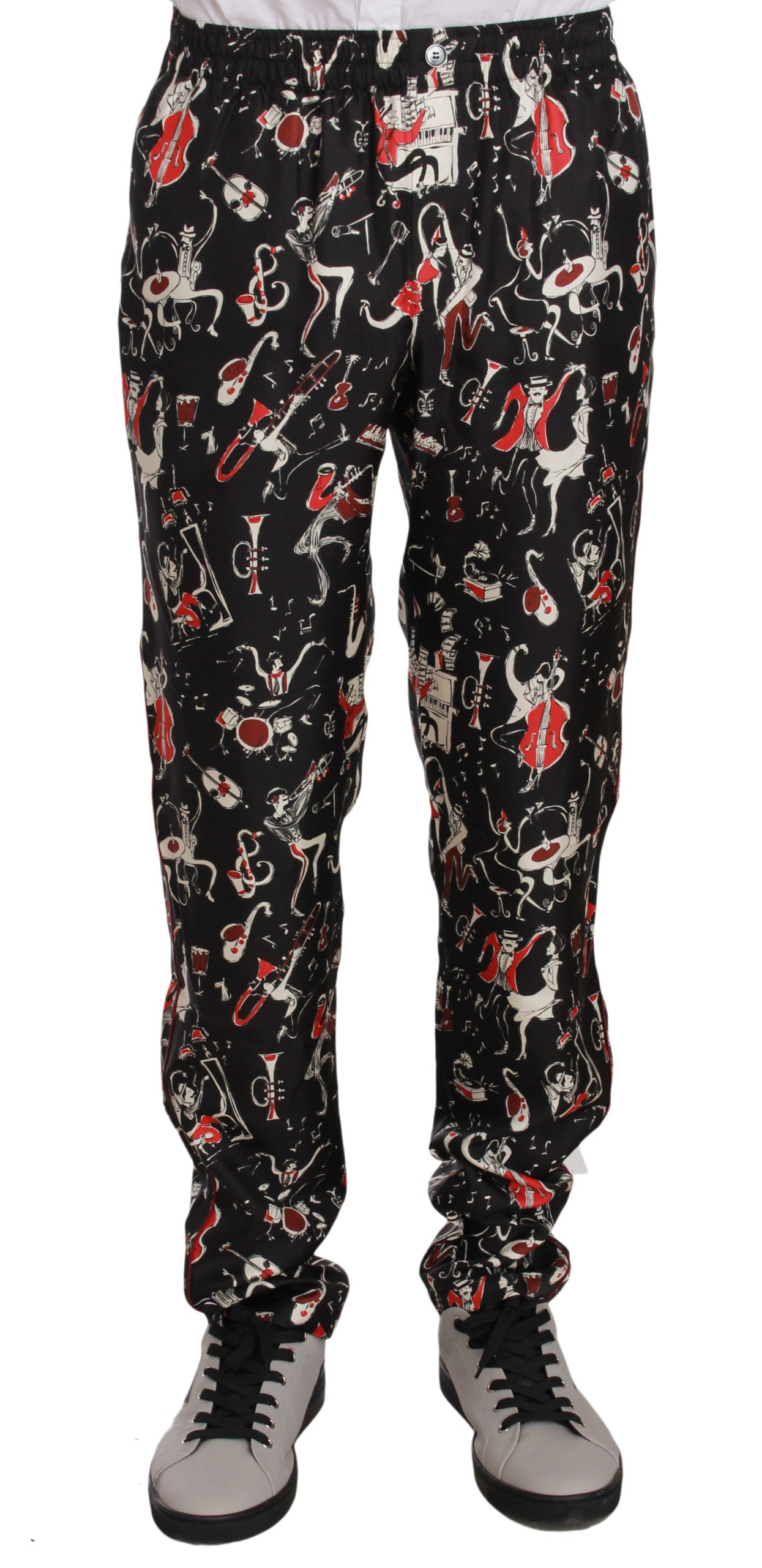 Pantalon de pyjama Dolce & Gabbana rouge à imprimé instrument de musique