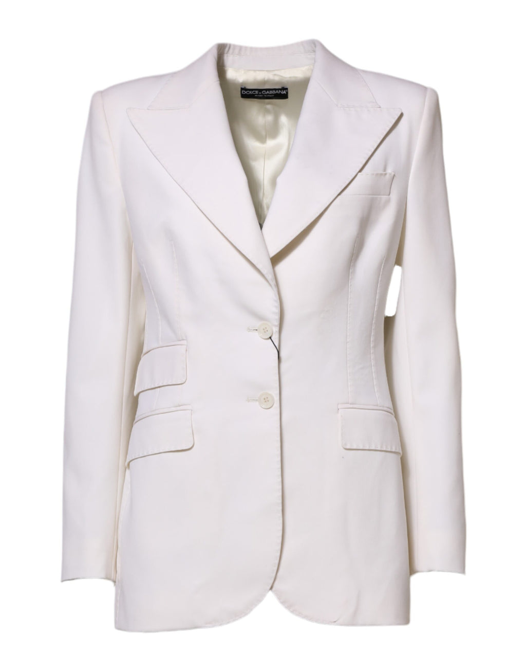 Manteau-Veste Femme Dolce & Gabbana Blanc Laine Simple Boutonnage