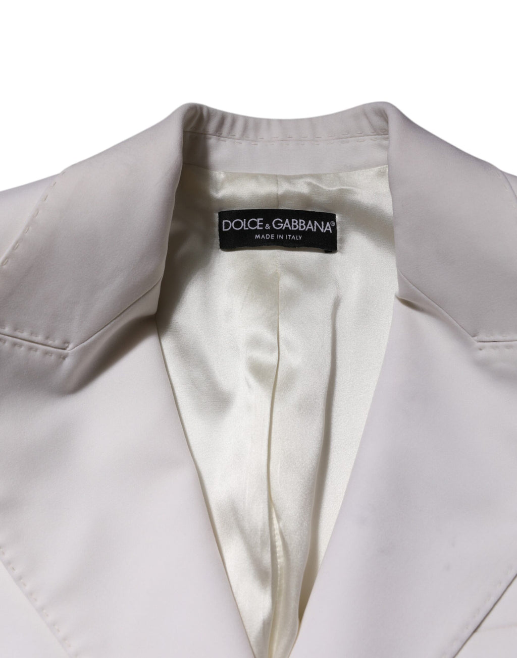 Manteau-Veste Femme Dolce & Gabbana Blanc Laine Simple Boutonnage