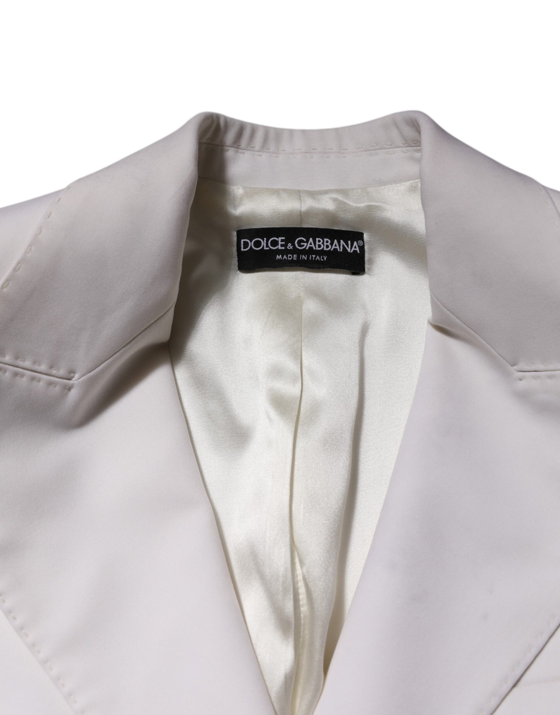 Manteau-Veste Femme Dolce & Gabbana Blanc Laine Simple Boutonnage