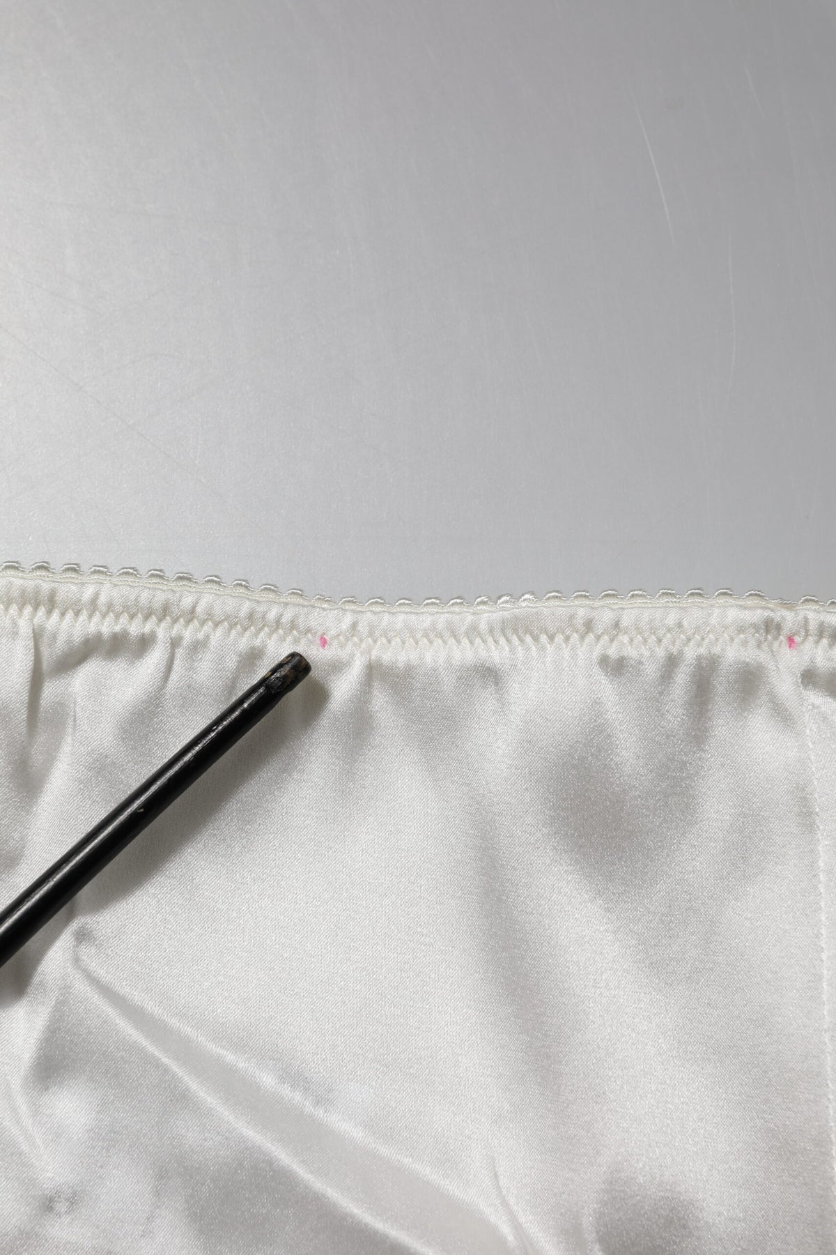 Pantalon fuselé taille haute en soie ivoire Dolce & Gabbana